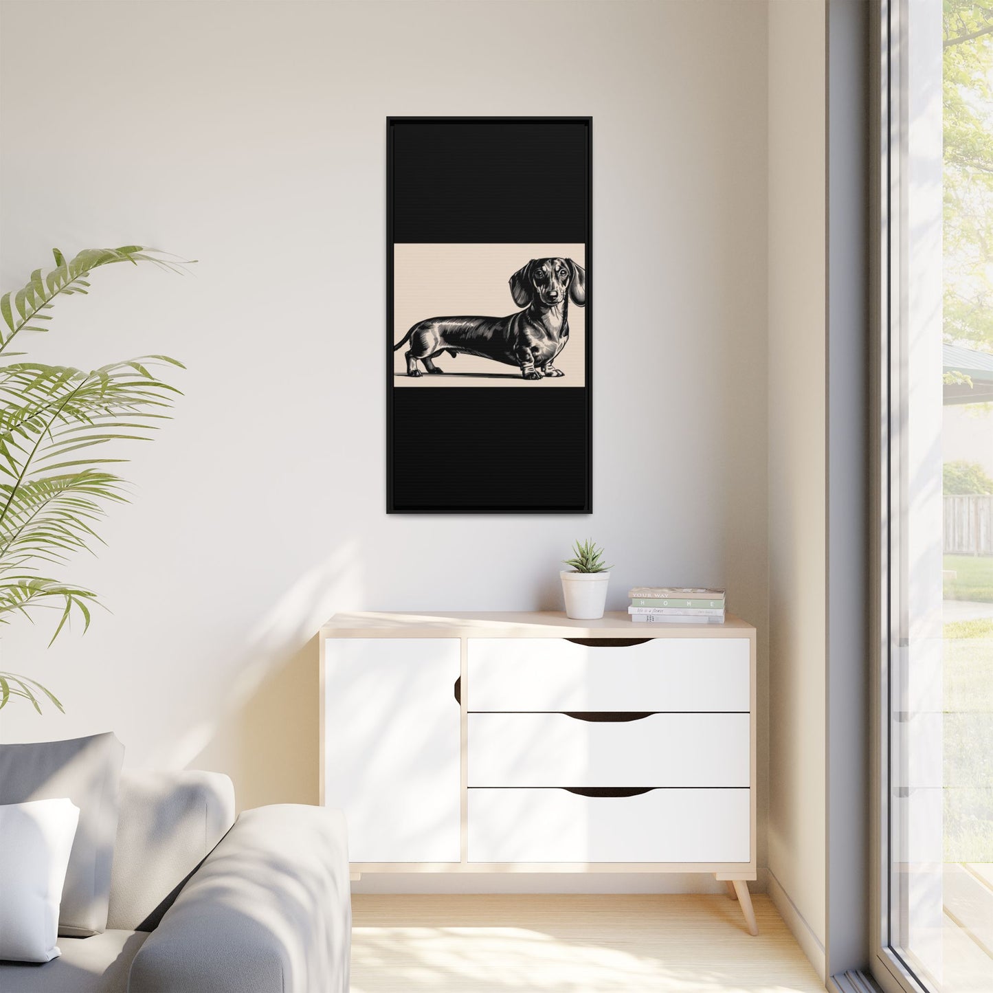 Dachshund Art Print - Charming Framed Canvas Decor for Dog Lovers