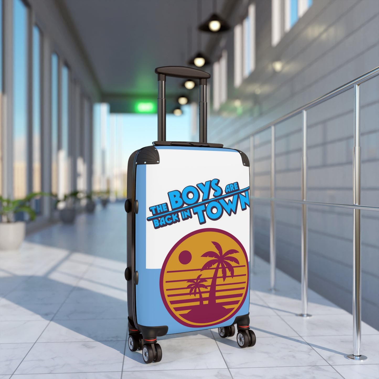 Beach Vibes Suitcase - The Boys Are Back In Town Travel Luggage