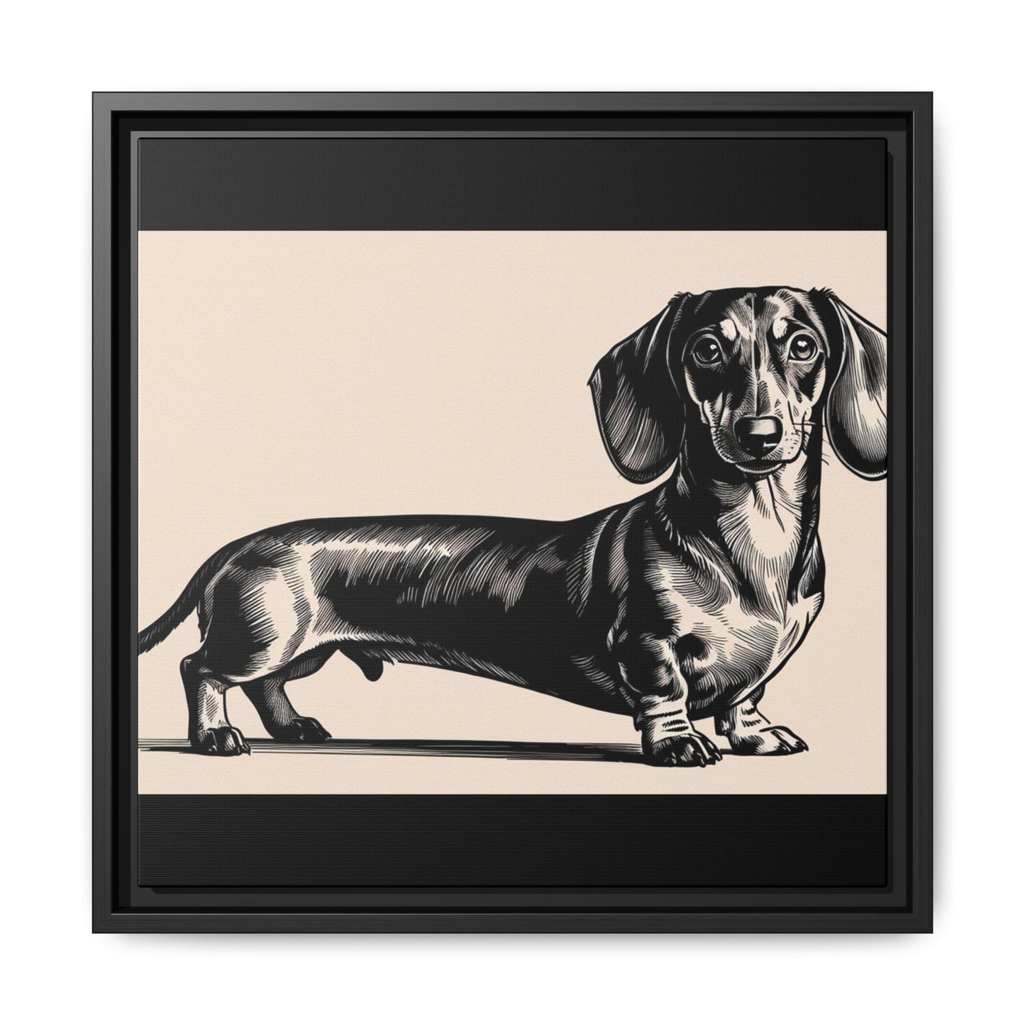 Dachshund Art Print - Charming Framed Canvas Decor for Dog Lovers