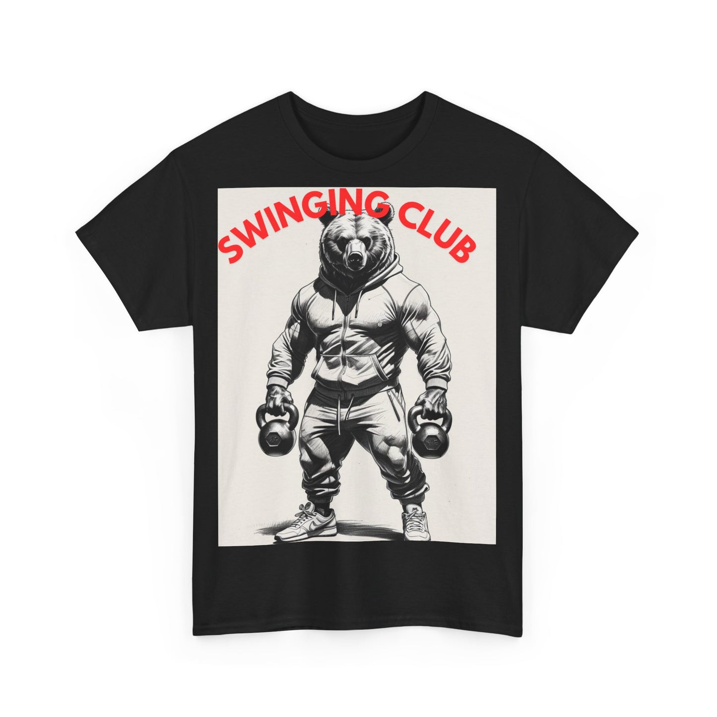 Unisex Heavy Cotton Tee - Swinging Club Graphic Tee, Fitness Apparel, Gym Shirt, Sporty Casual Wear, Gift for Gym Lovers