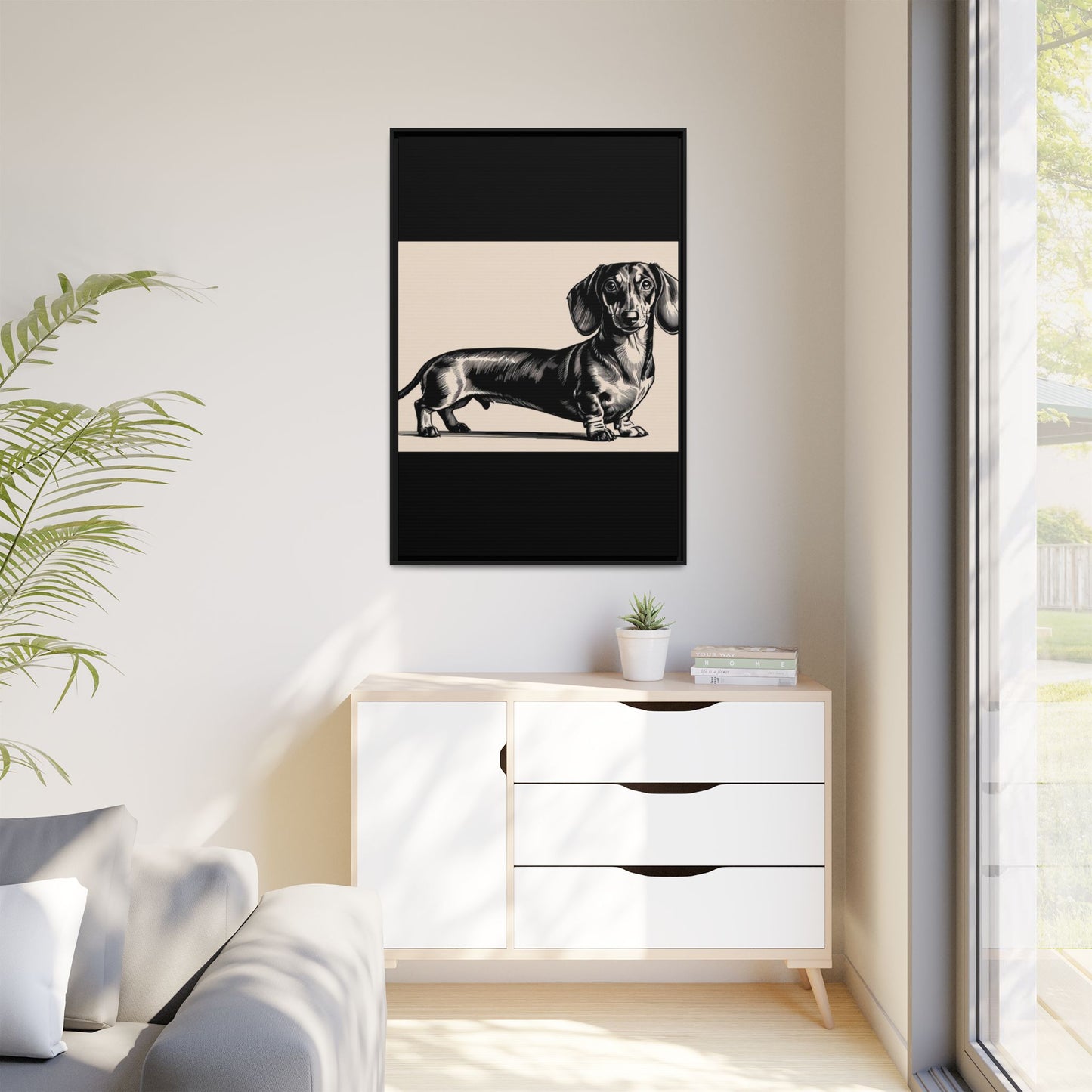 Dachshund Art Print - Charming Framed Canvas Decor for Dog Lovers