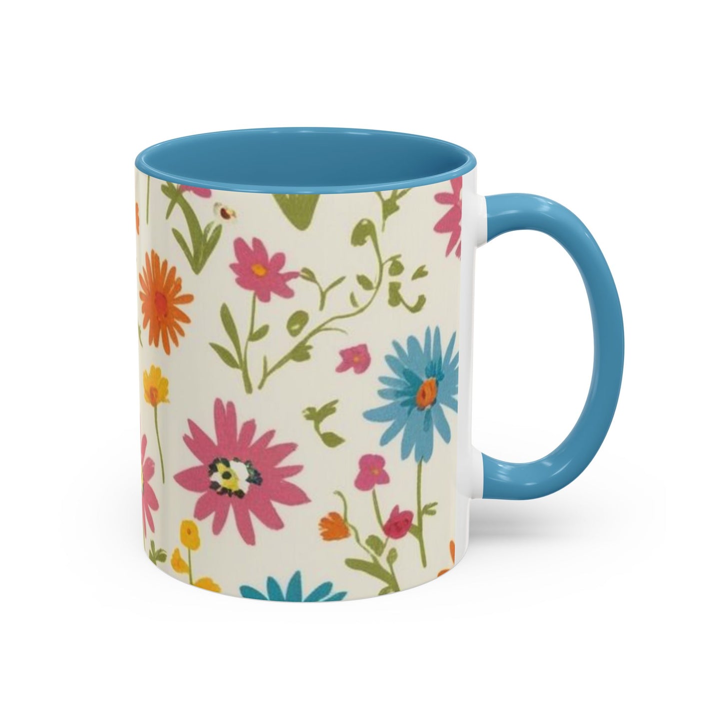 Floral Accent Coffee Mug – Vibrant Flower Design for Everyday Joy