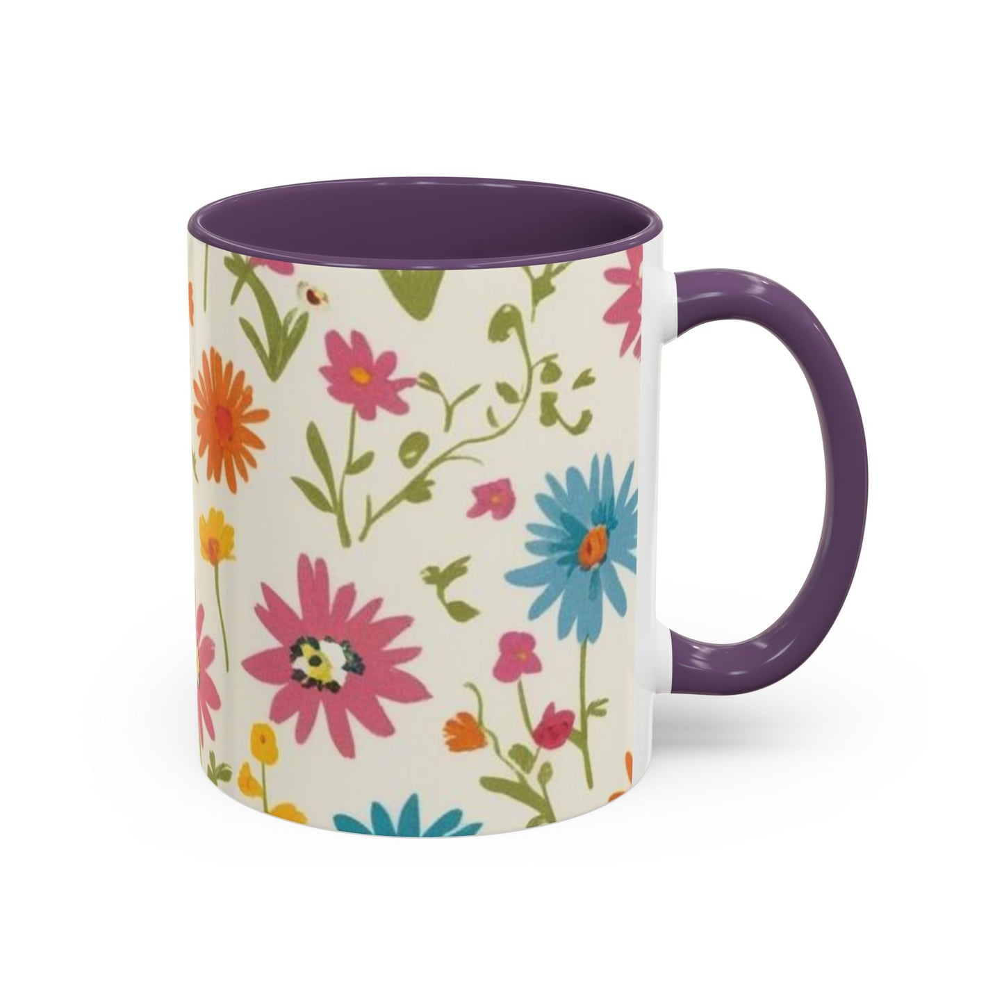 Floral Accent Coffee Mug – Vibrant Flower Design for Everyday Joy