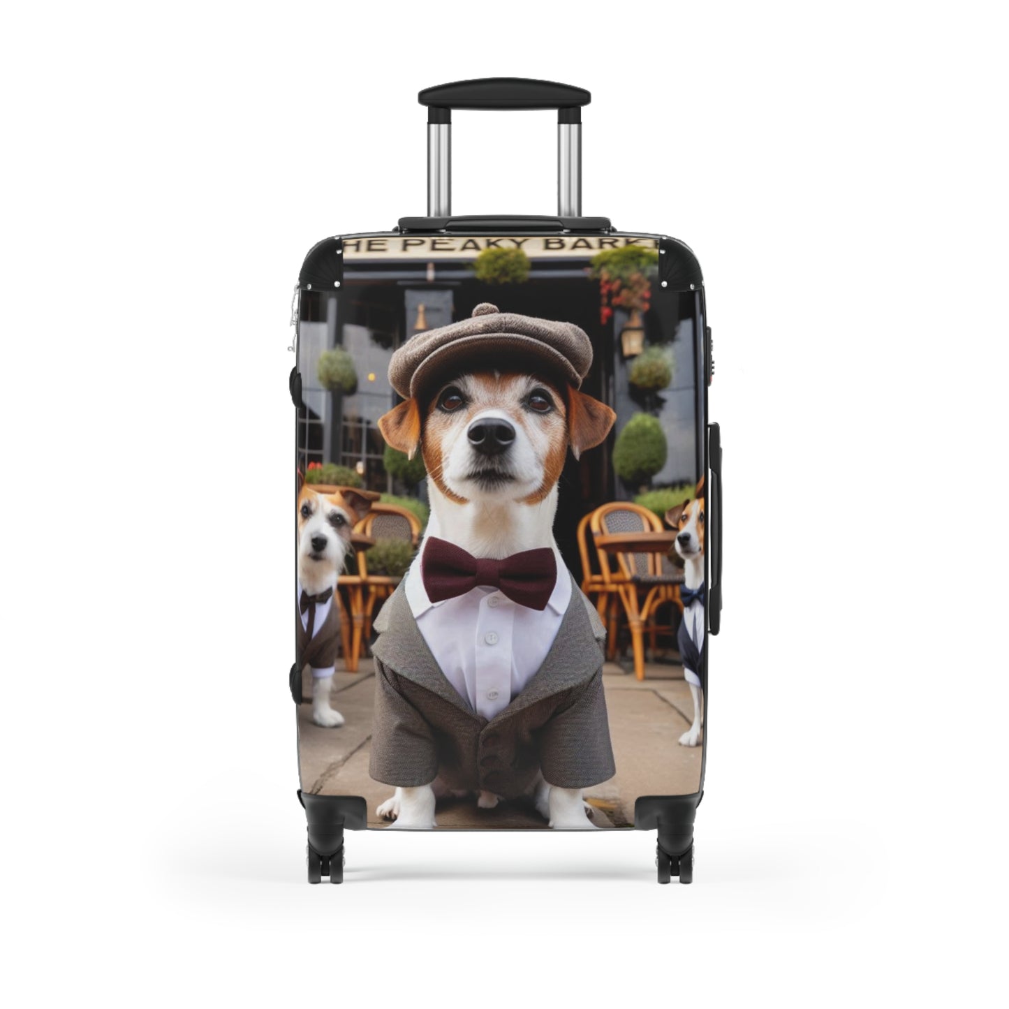 Stylish Dog Suitcase - Adorable Jack Russell in a bow tie