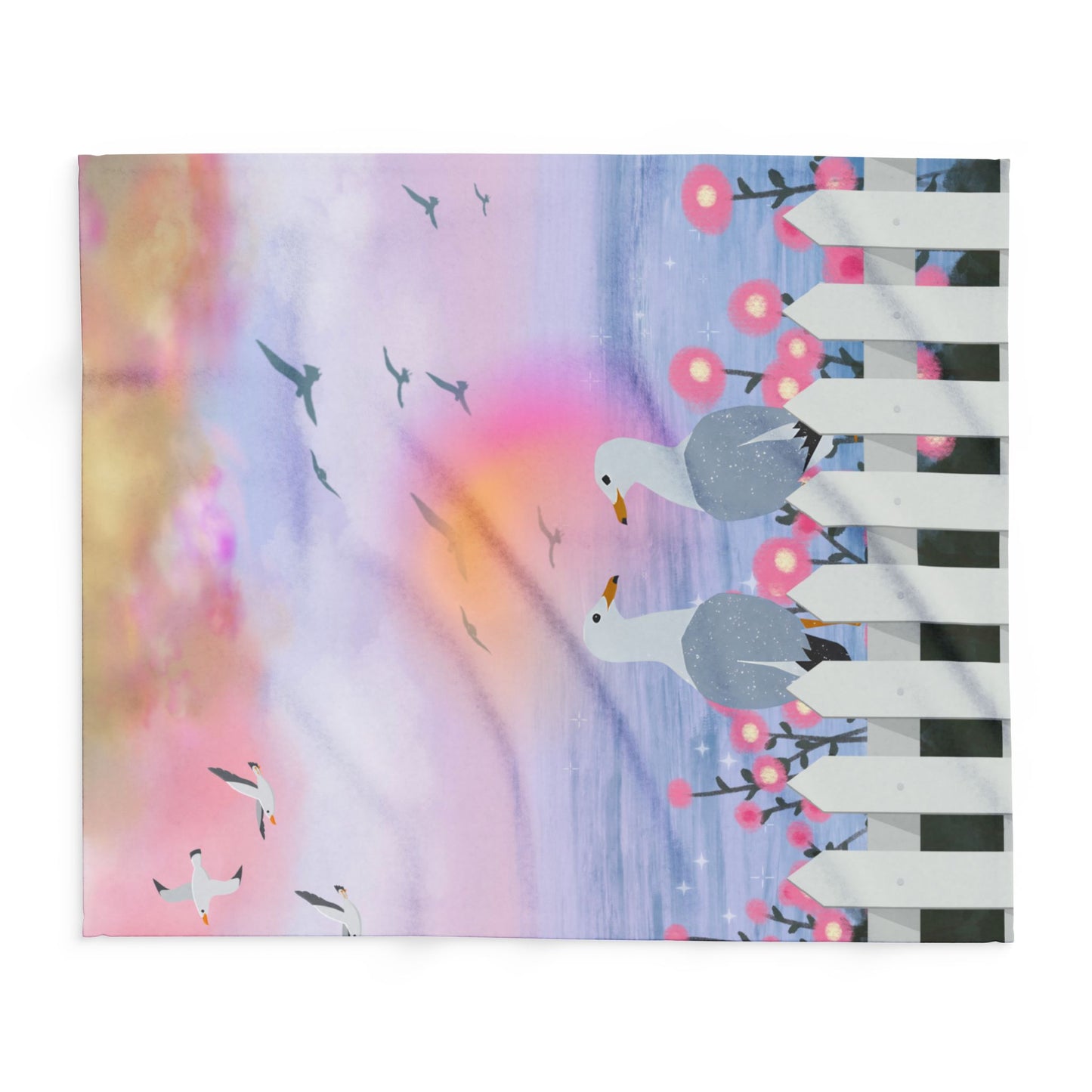 Serene Seagull Arctic Fleece Blanket, Cozy Throw for Home, Beach Decor, Gift for Nature Lovers, Soft Cover for Seasons
