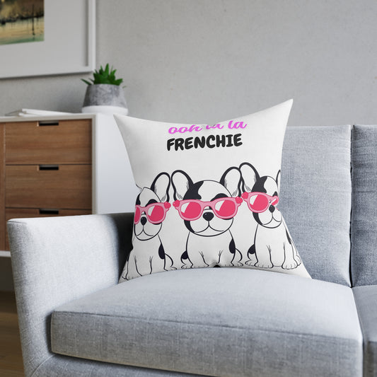 French Bulldog Square Pillow - Ooh La La - Pet Lover Decor, Cute Dog Cushion, Home Accent, Gift for Dog Lovers, Dog Mom Gift