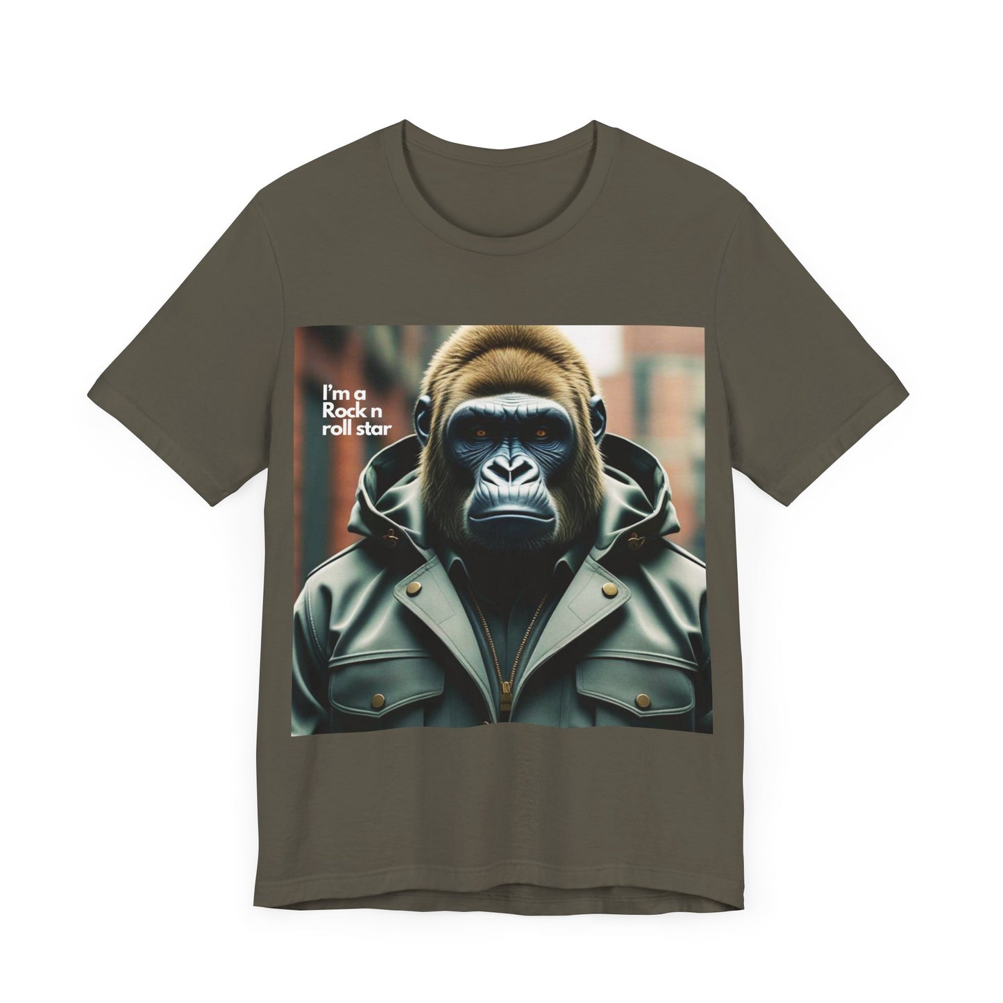 Rock 'n' Roll Gorilla Tee, Graphic T-Shirt for Music Lovers, Cool Casual Wear, Fun Gift for Concerts, Unique Style Statement
