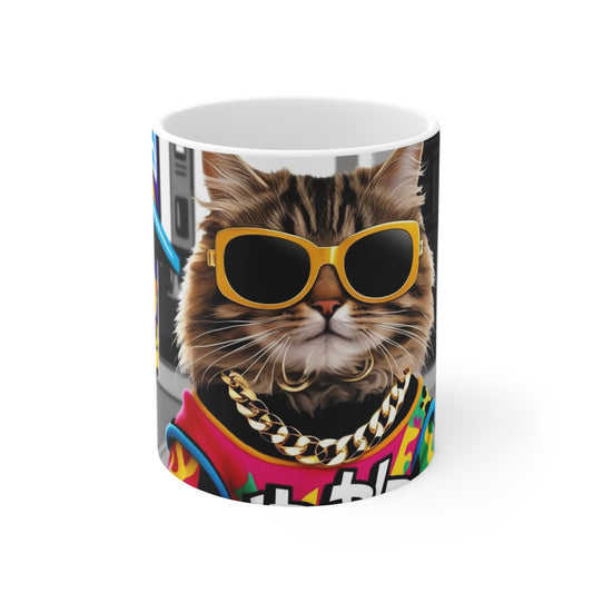 Cool Cat Ceramic Coffee Mug – 11oz & 15oz – Fun Gift for Cat Lovers!