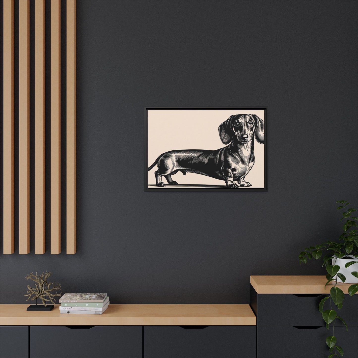 Dachshund Art Print - Charming Framed Canvas Decor for Dog Lovers