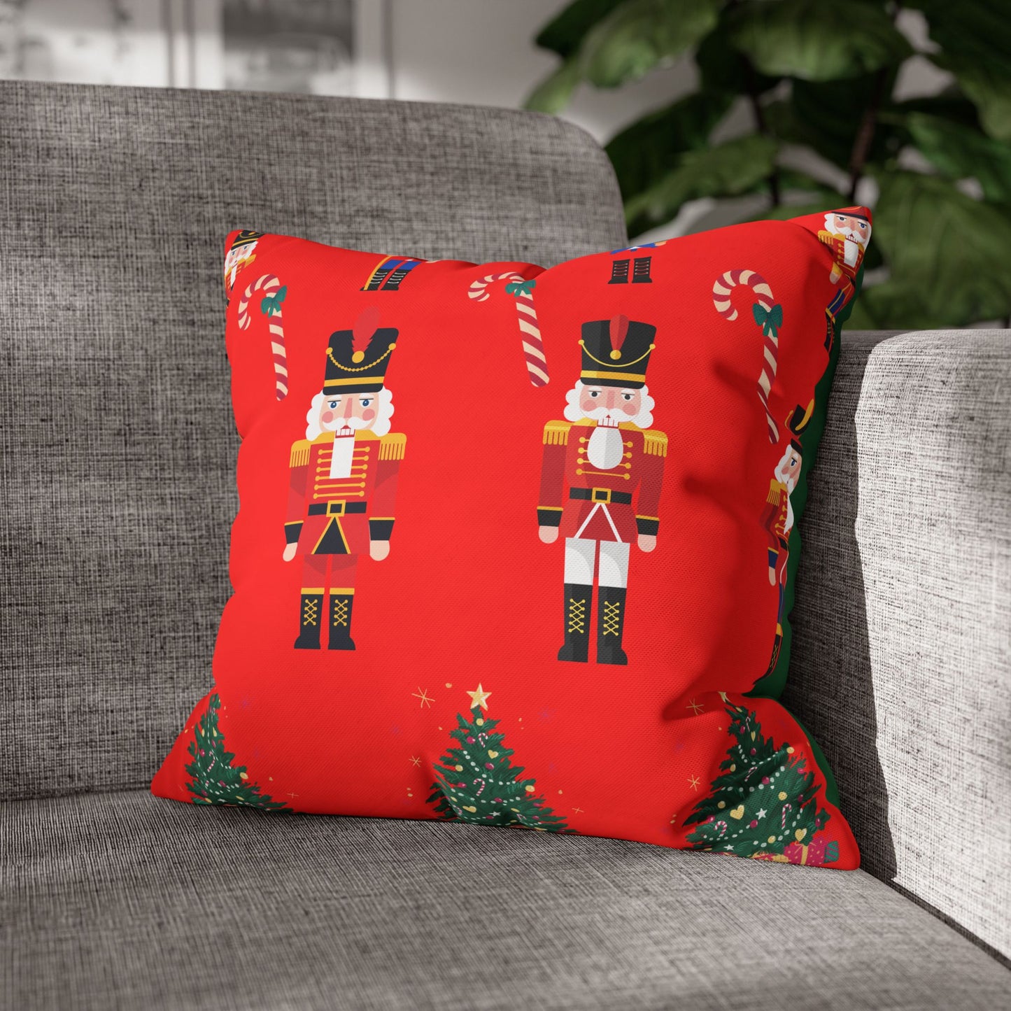 Nutcracker Christmas Pillowcase — Festive Red Holiday Throw Pillow Cover