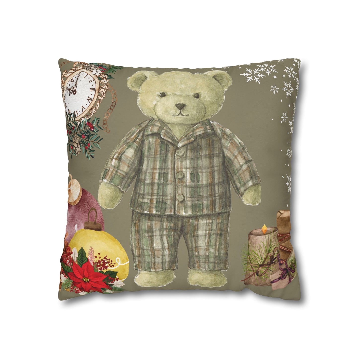 Vintage Teddy Bear Holiday Pillowcase