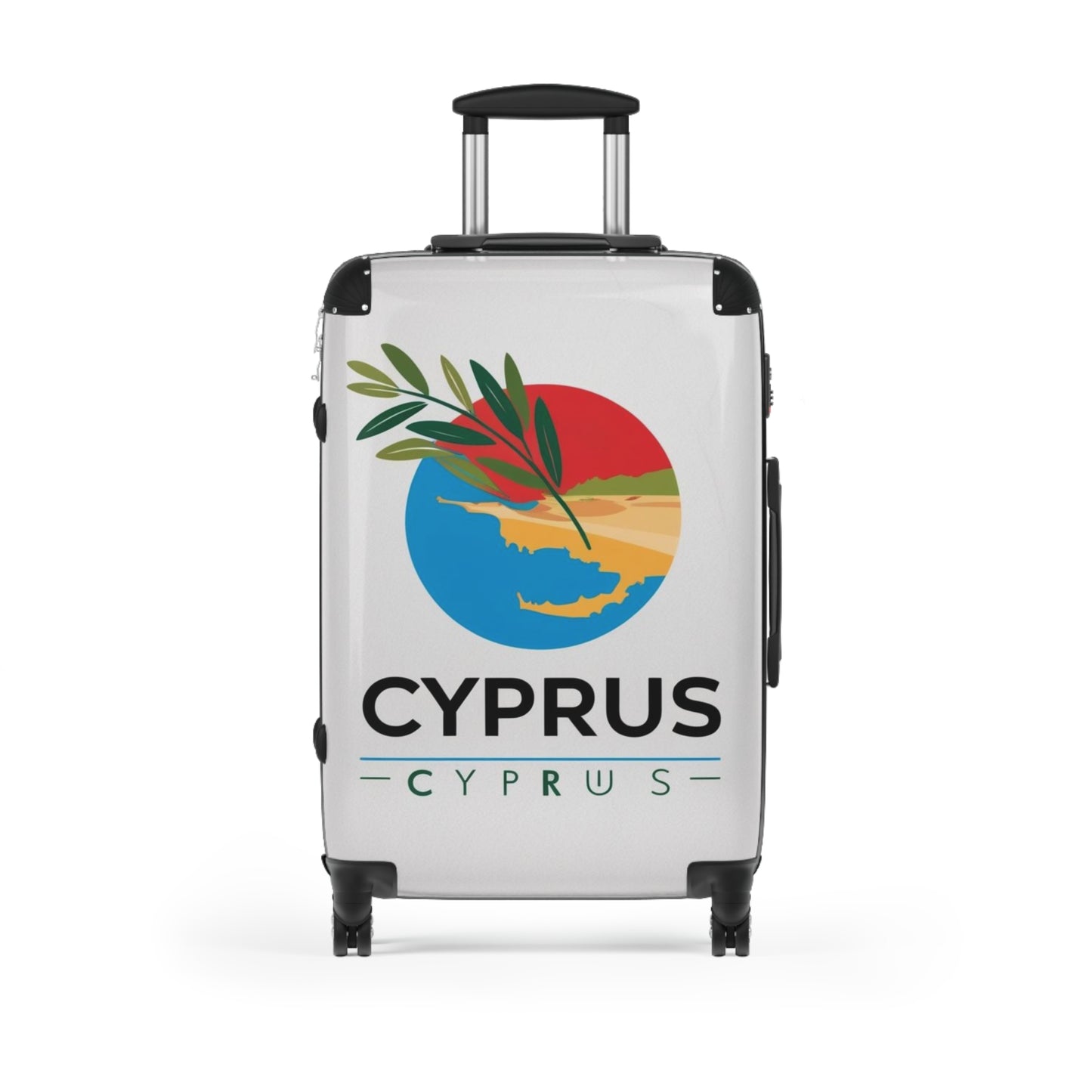 Stylish Cyprus Suitcase with Olive Branch Design - Perfect for Travel Lovers