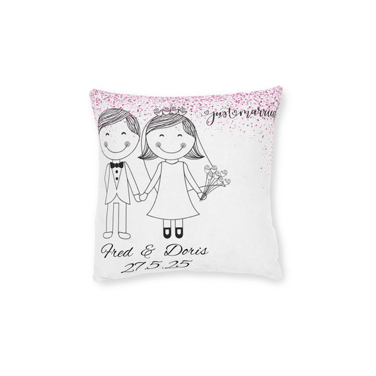 Personalized Wedding Square Pillow - Custom Name & Date, Wedding Gift, Home Decor, Anniversary, Bridal Shower, Engagement