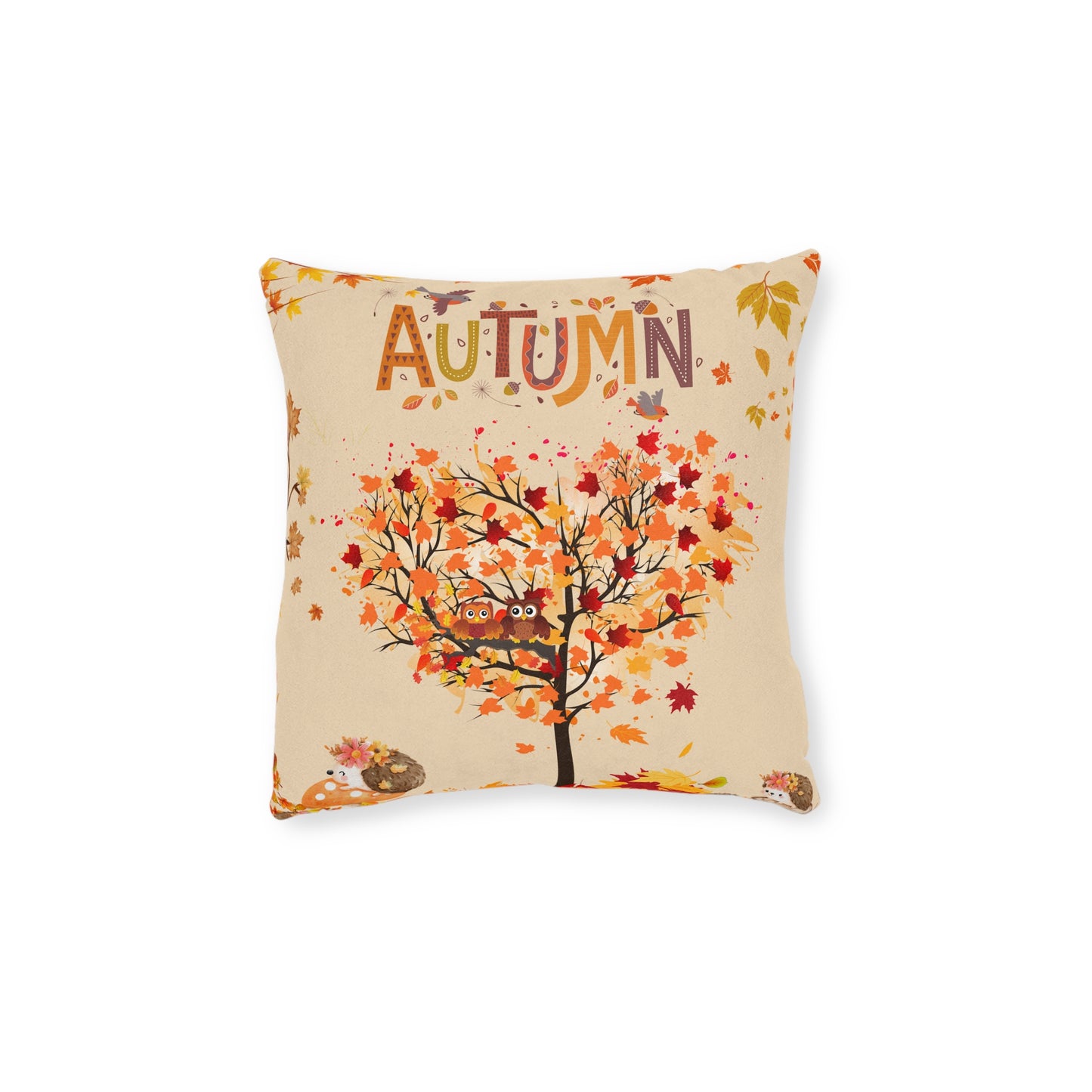 Autumn Square Pillow | Cozy Fall Decor, Thanksgiving Gift, Seasonal Cushion, Rustic Home Accent, Autumnal Throw Pillow