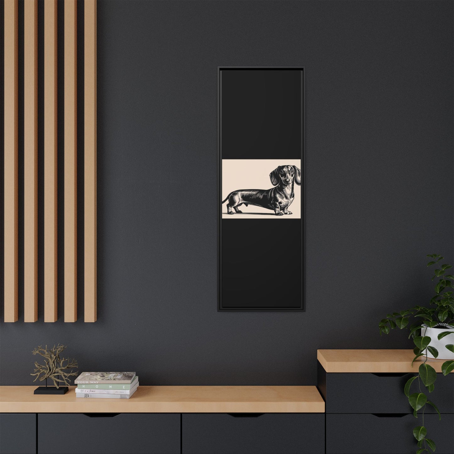 Dachshund Art Print - Charming Framed Canvas Decor for Dog Lovers
