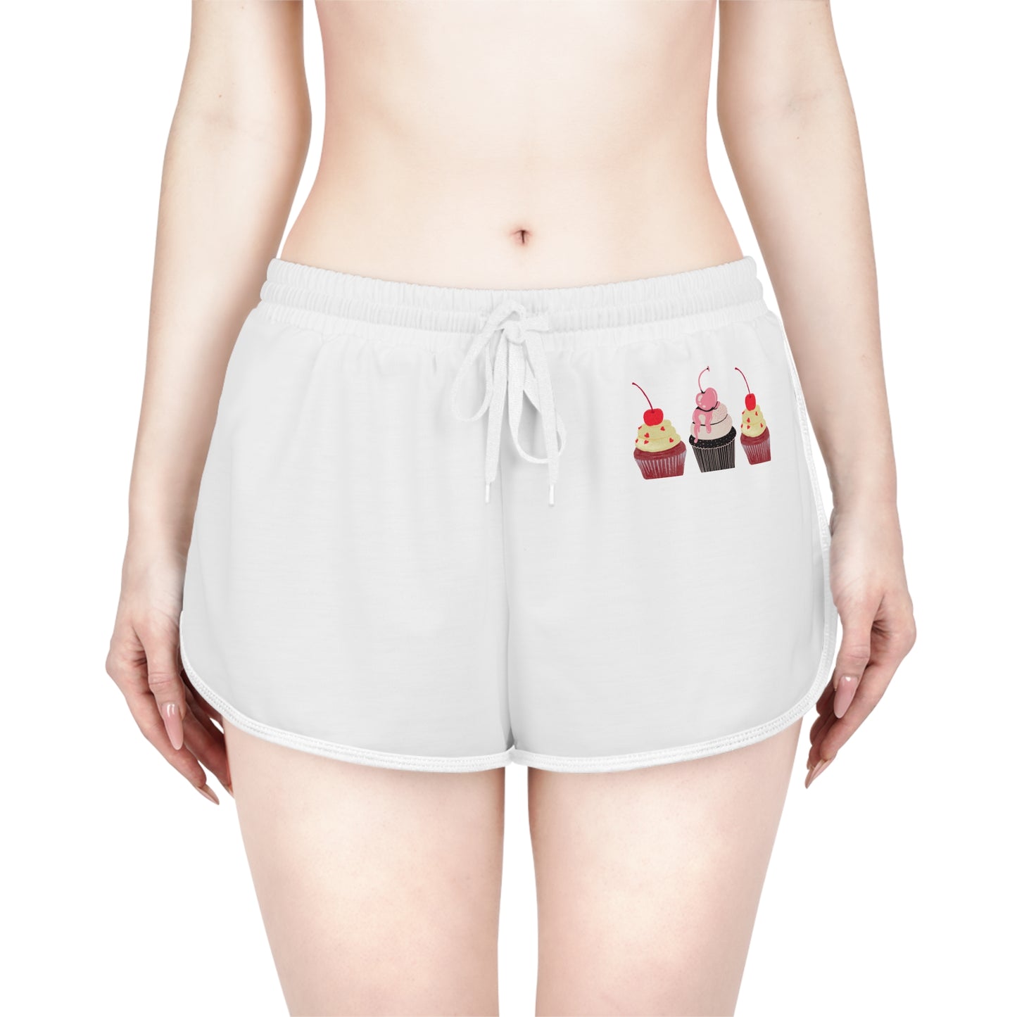 Delightful Cupcake Women's Relaxed Shorts, Summer Loungewear, Cute Pajama Shorts, Ice Cream Party Outfit, Gifts for Dessert Lovers