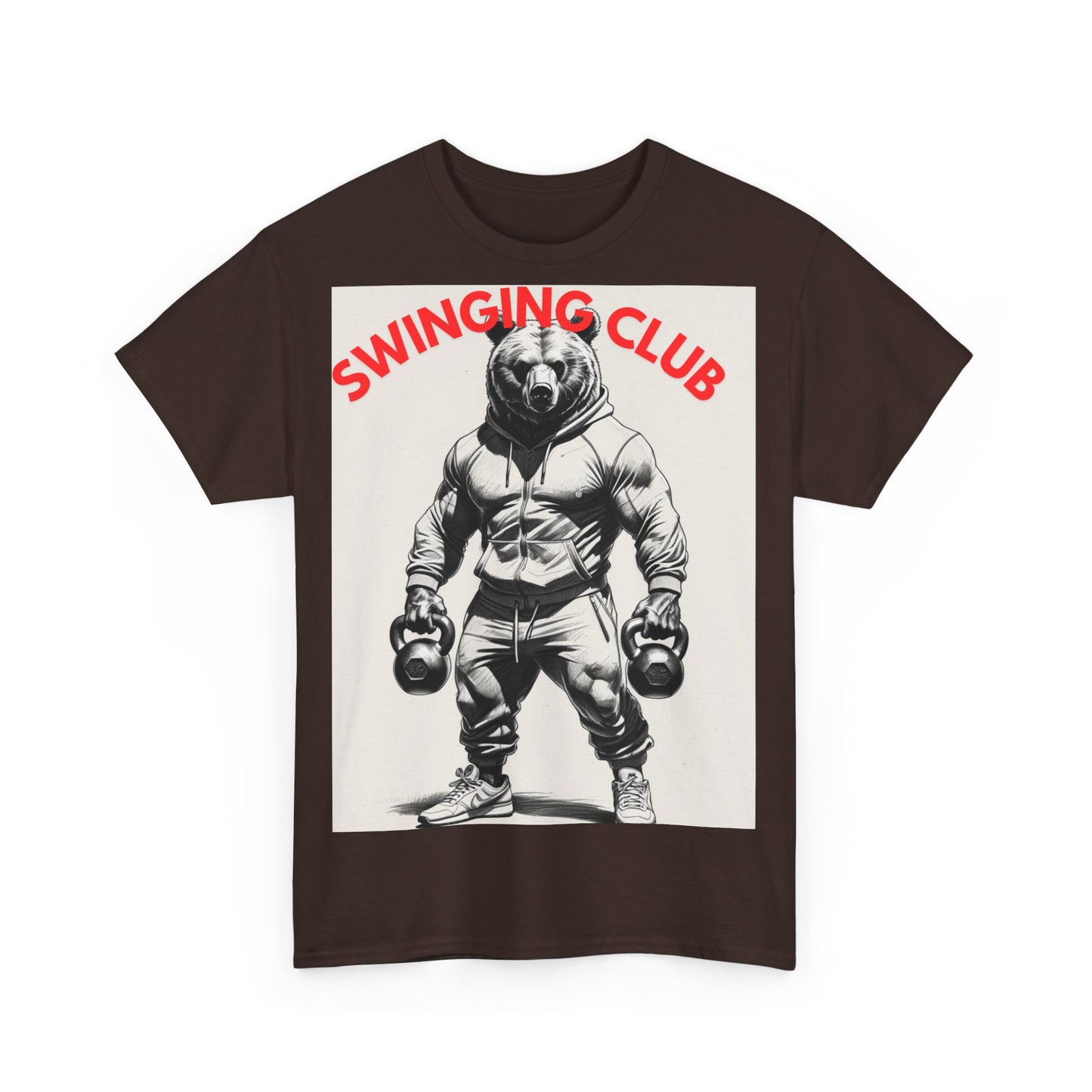 Unisex Heavy Cotton Tee - Swinging Club Graphic Tee, Fitness Apparel, Gym Shirt, Sporty Casual Wear, Gift for Gym Lovers