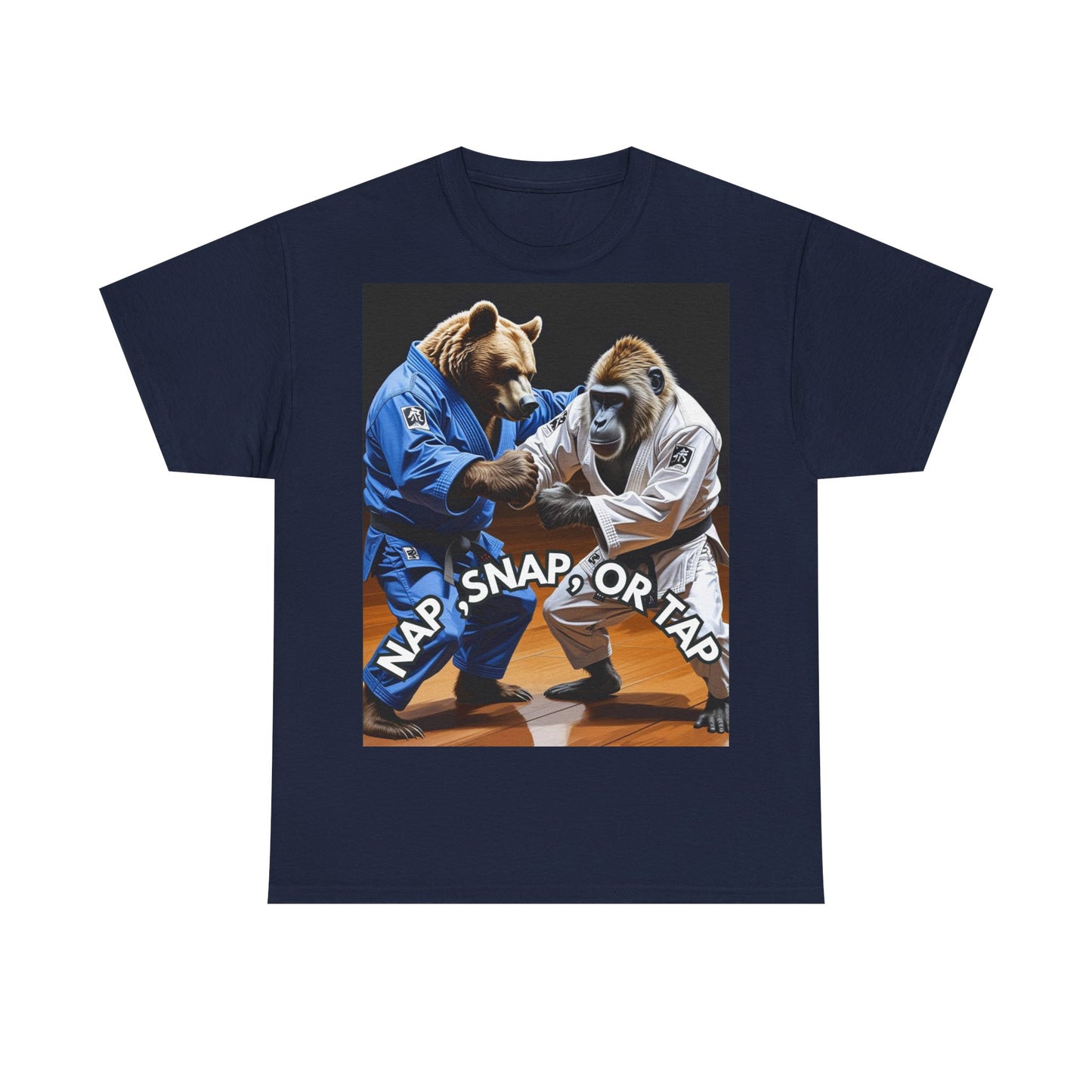 Playful Bear Jiu-Jitsu Tee, Unisex Cotton T-Shirt, Funny Martial Arts Shirt, Bear Grappling Tee, Casual Workout Apparel