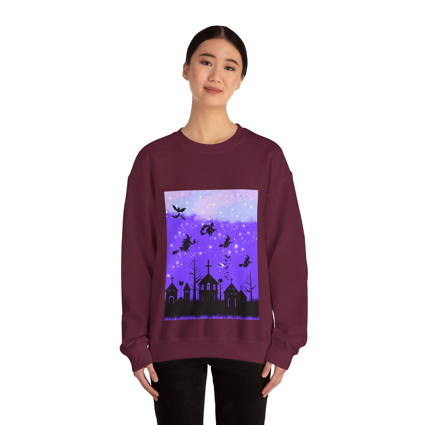 Mystical Nightscape Crewneck Sweatshirt, Cozy Fashion, Trendy Apparel, Gift for Nature Lovers, Halloween Sweatshirt, Comfortable [...]