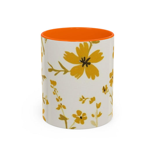 Floral Accent Coffee Mug - Brighten Your Morning with Cheerful Blooms
