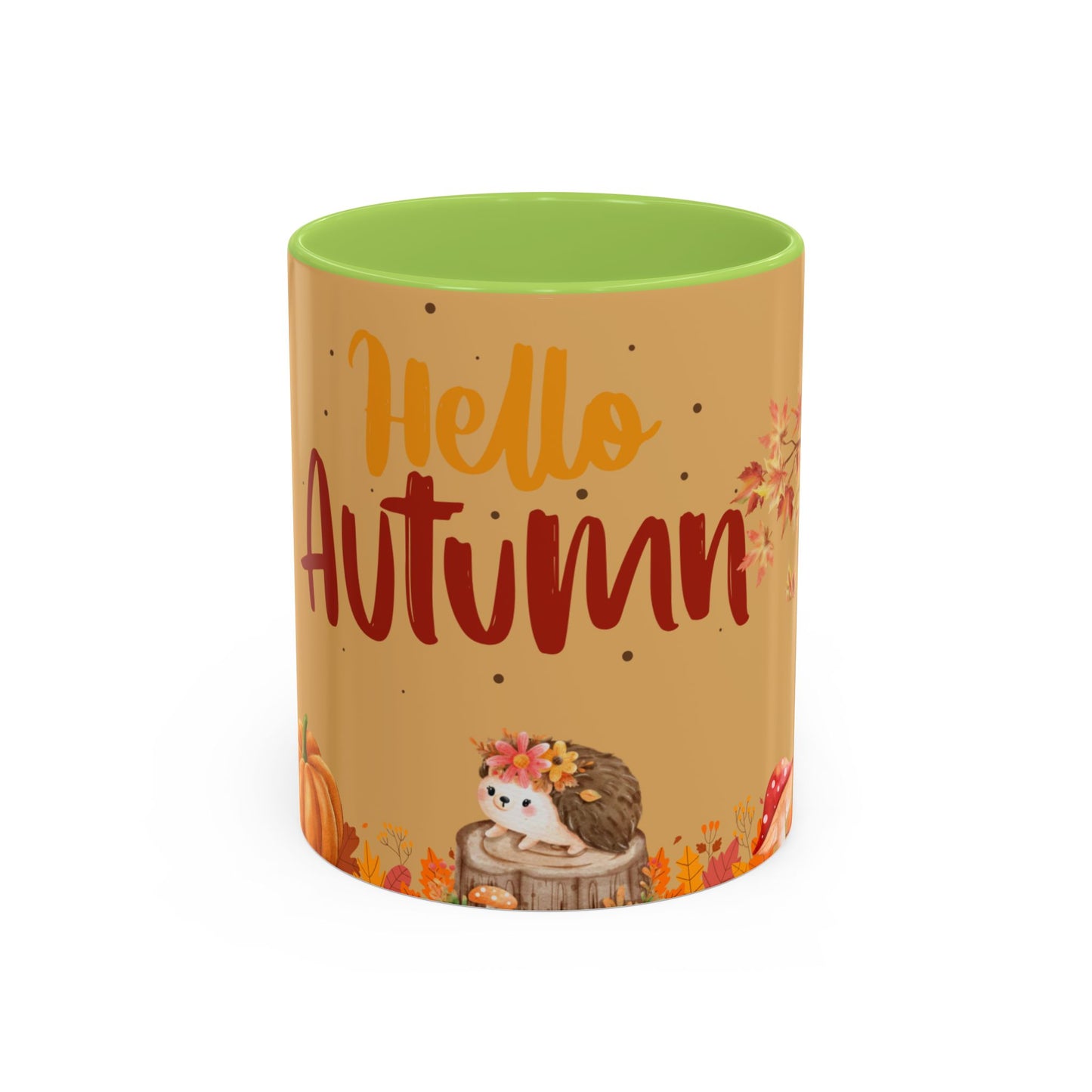 Autumn-Themed Coffee Mug, Seasonal Gift, Fall Decor, Cute Hedgehog Cup, Hello Autumn Mug, Perfect for Cozy Mornings