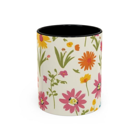 Floral Accent Coffee Mug – Vibrant Flower Design for Everyday Joy