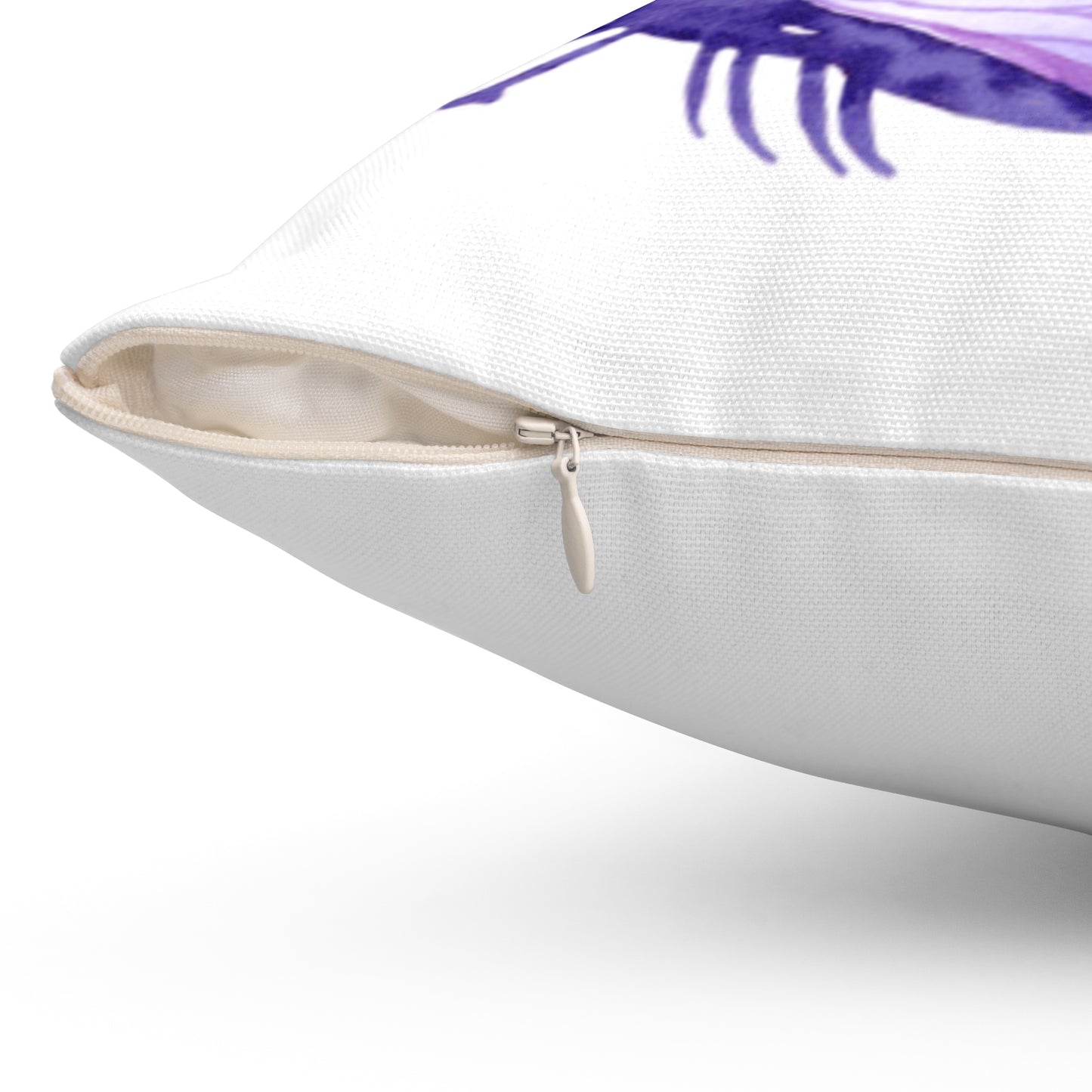 Purple Butterfly Square Pillow - Soft Spun Polyester Cushion for Home Decor