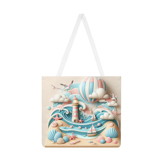 Coastal Adventure Shoulder Tote Bag - Beach Vibes & Nautical Design