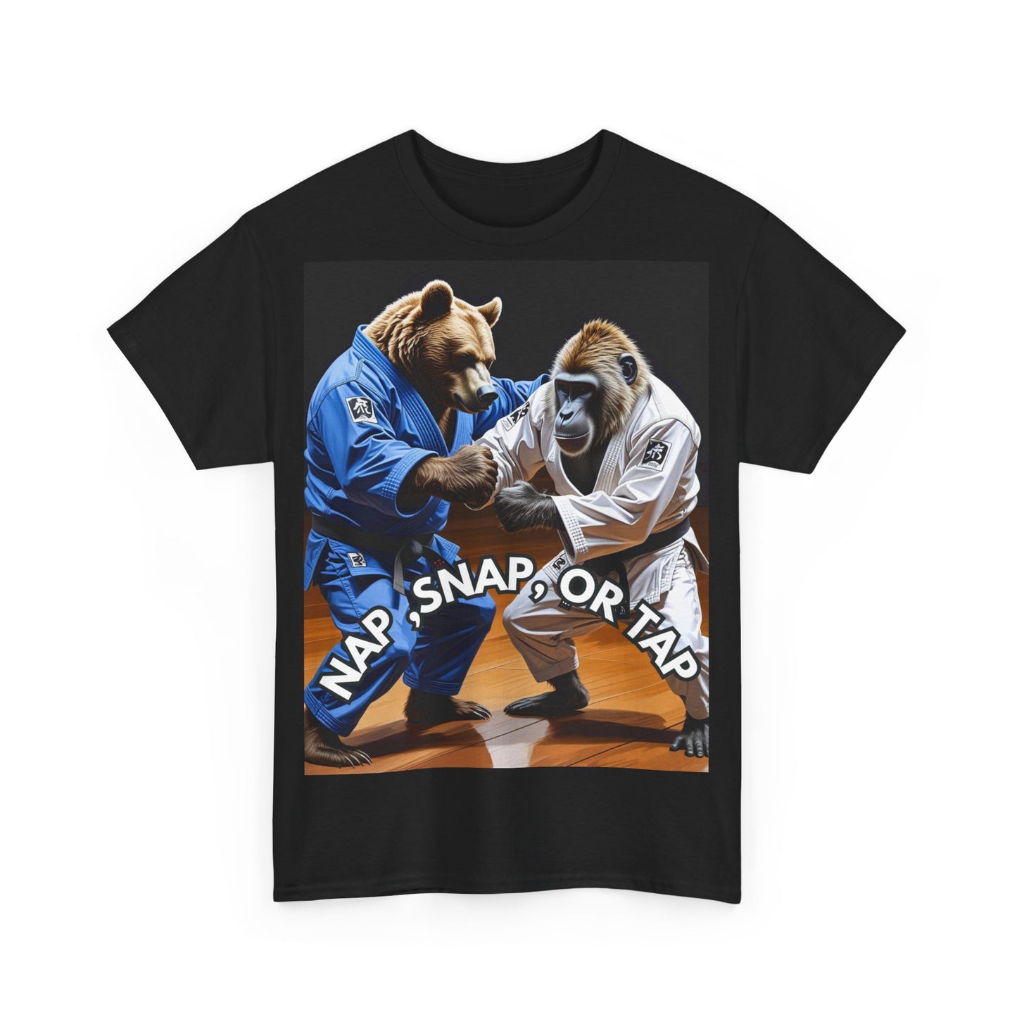 Playful Bear Jiu-Jitsu Tee, Unisex Cotton T-Shirt, Funny Martial Arts Shirt, Bear Grappling Tee, Casual Workout Apparel