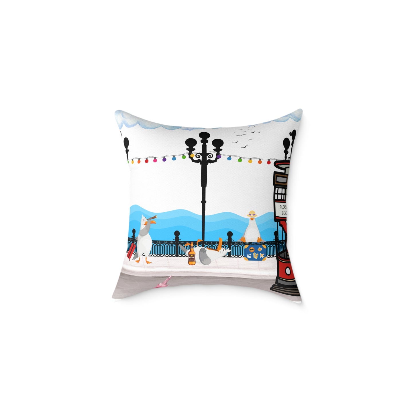Decorative Canvas Pillow, Cozy Home Accent, Gift for Garden Lovers, Unique Housewarming, Vibrant Outdoor Decor