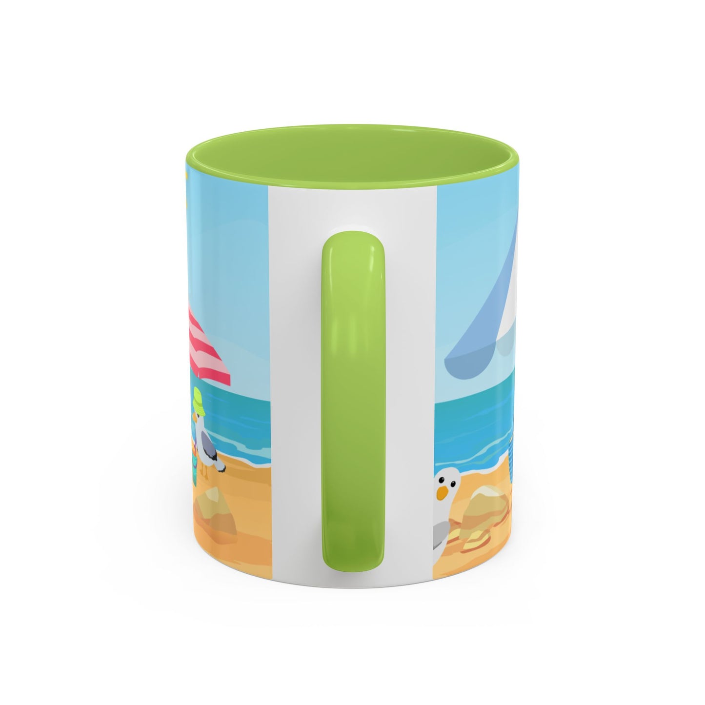 Beach Vibe Coffee Mug, Fun Summer Mug, Seagull Design Mug, Cute Gift for Beach Lovers, Tropical Drinkware