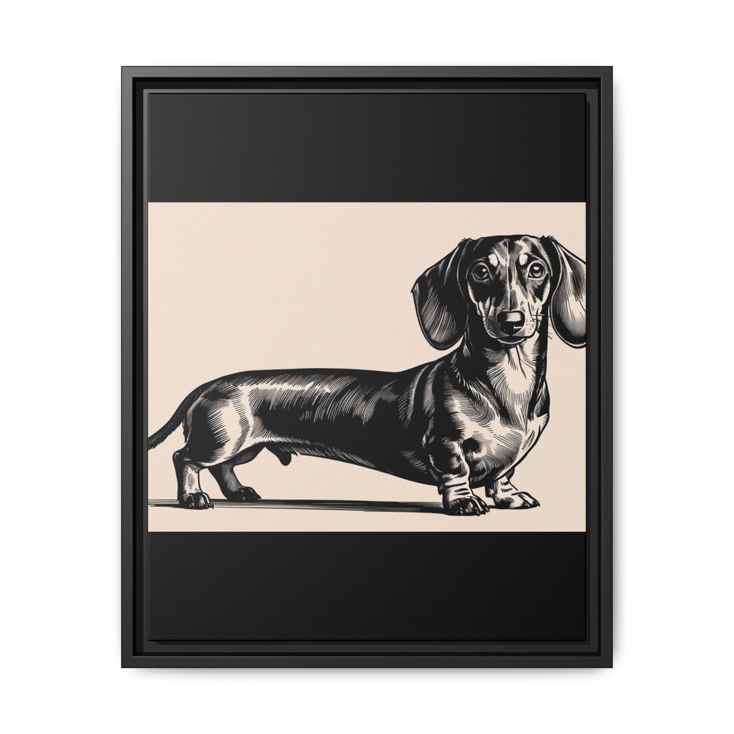 Dachshund Art Print - Charming Framed Canvas Decor for Dog Lovers