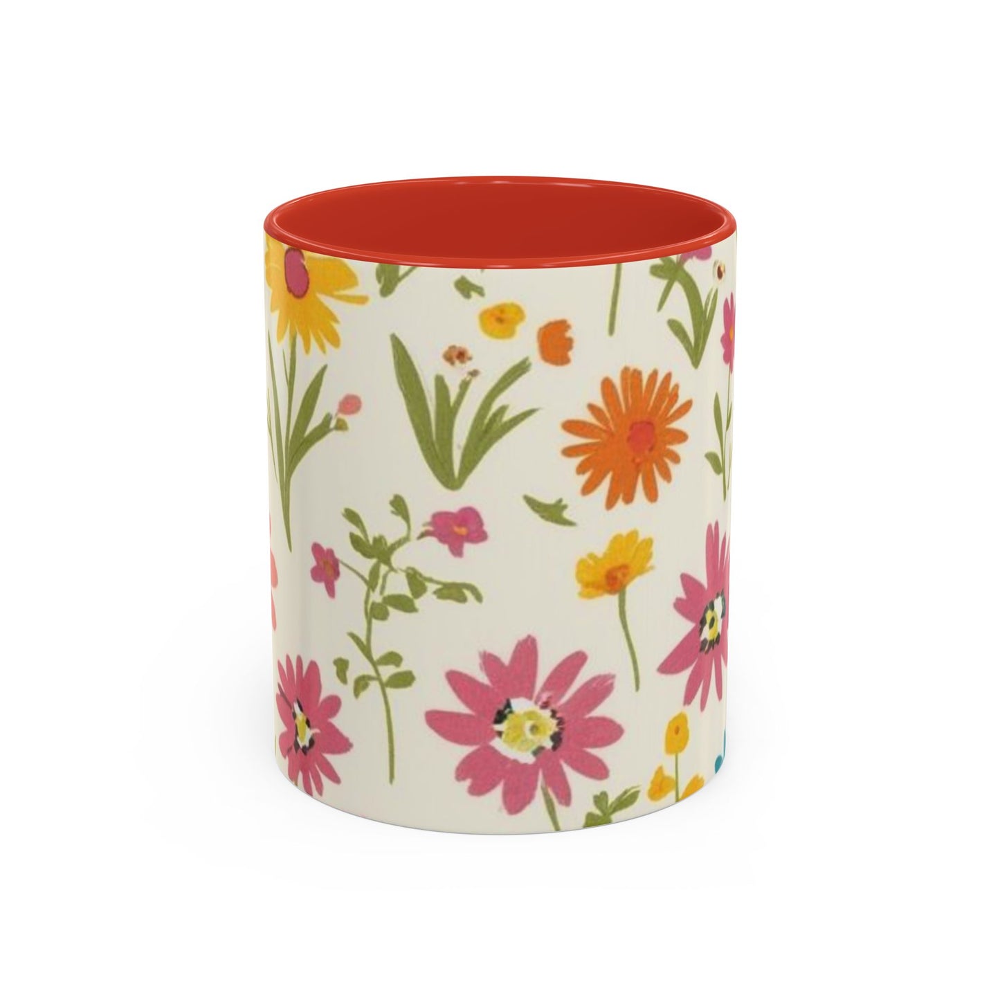 Floral Accent Coffee Mug – Vibrant Flower Design for Everyday Joy