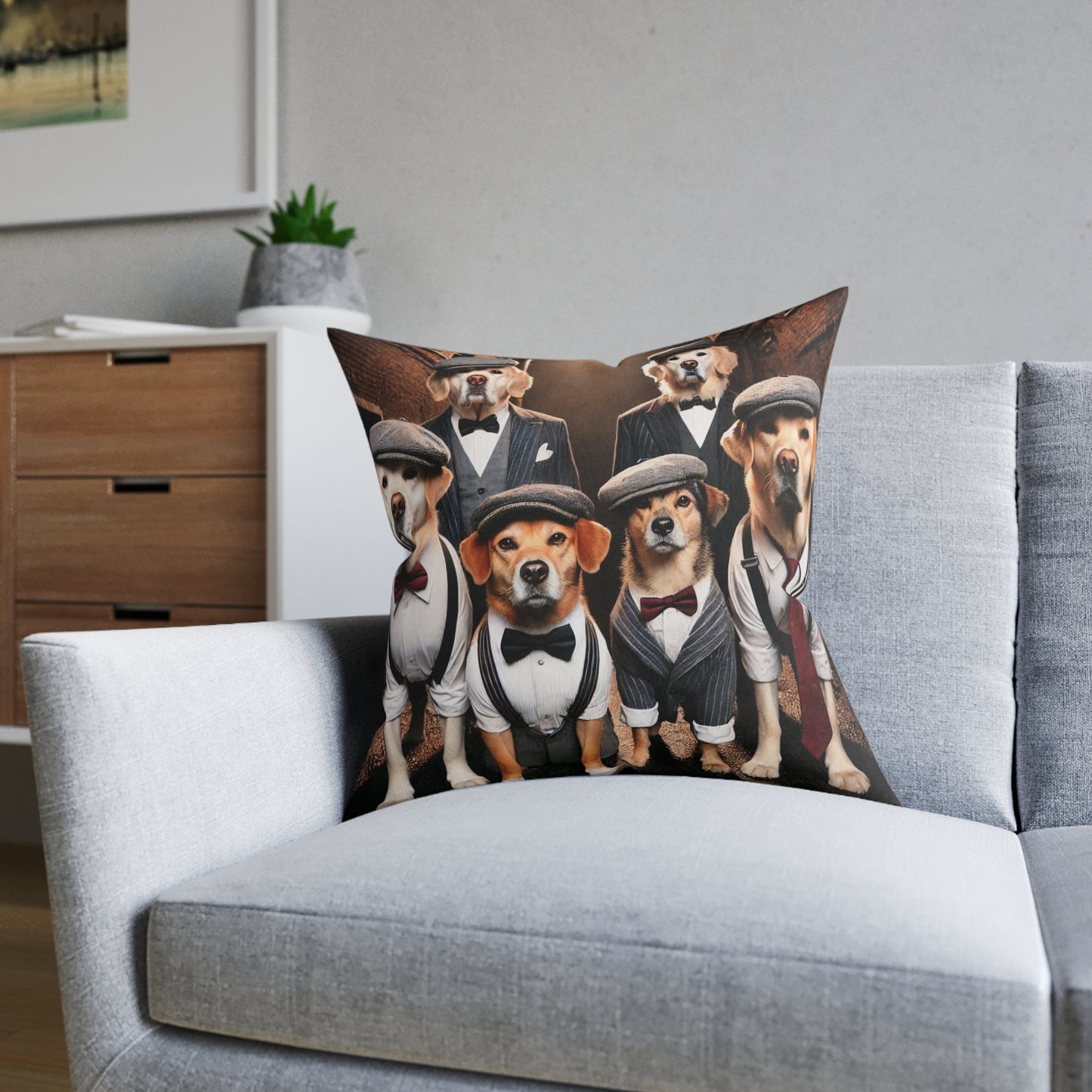 Elegant Dog Themed Square Pillow - Perfect for Pet Lovers & Home Decor