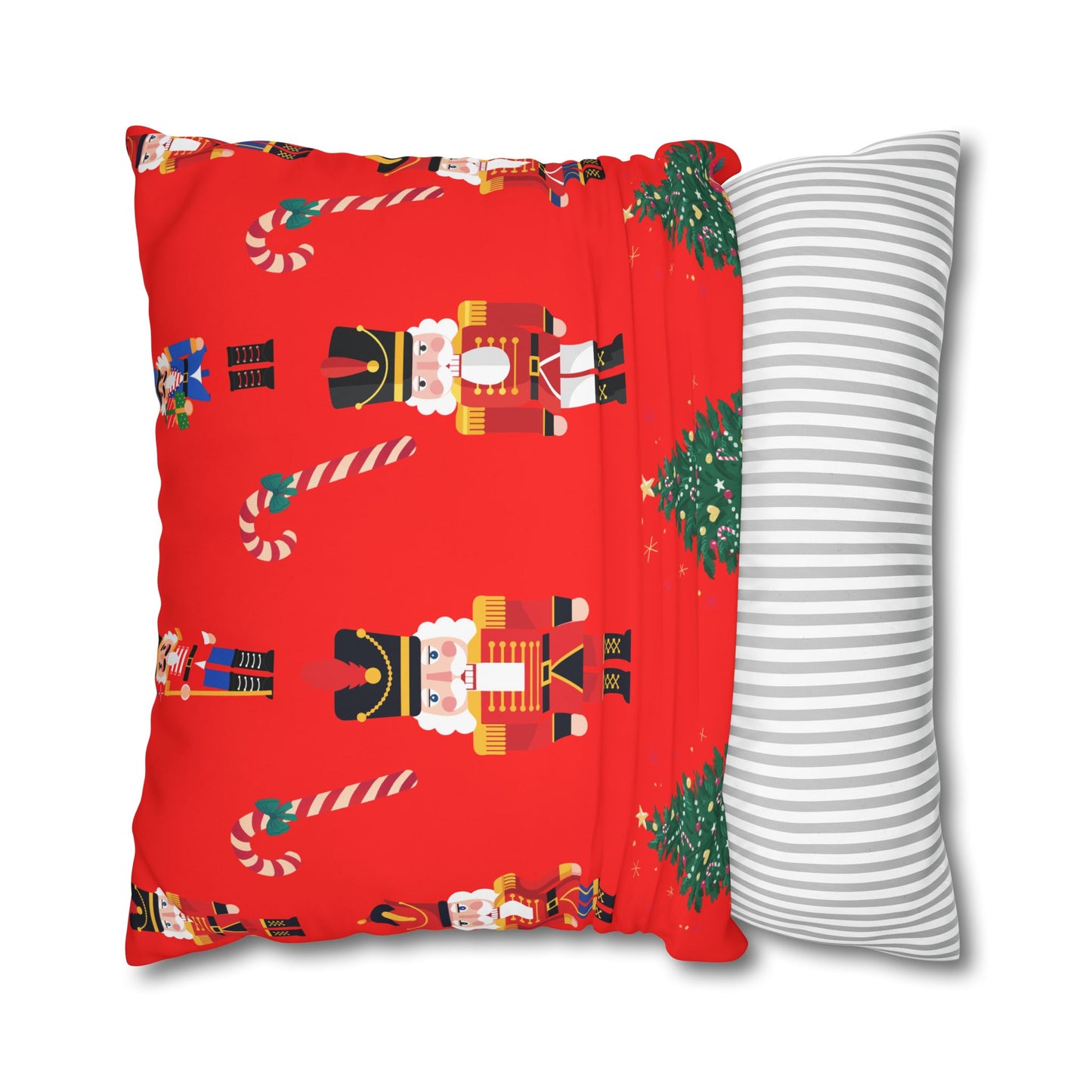 Nutcracker Christmas Pillowcase — Festive Red Holiday Throw Pillow Cover
