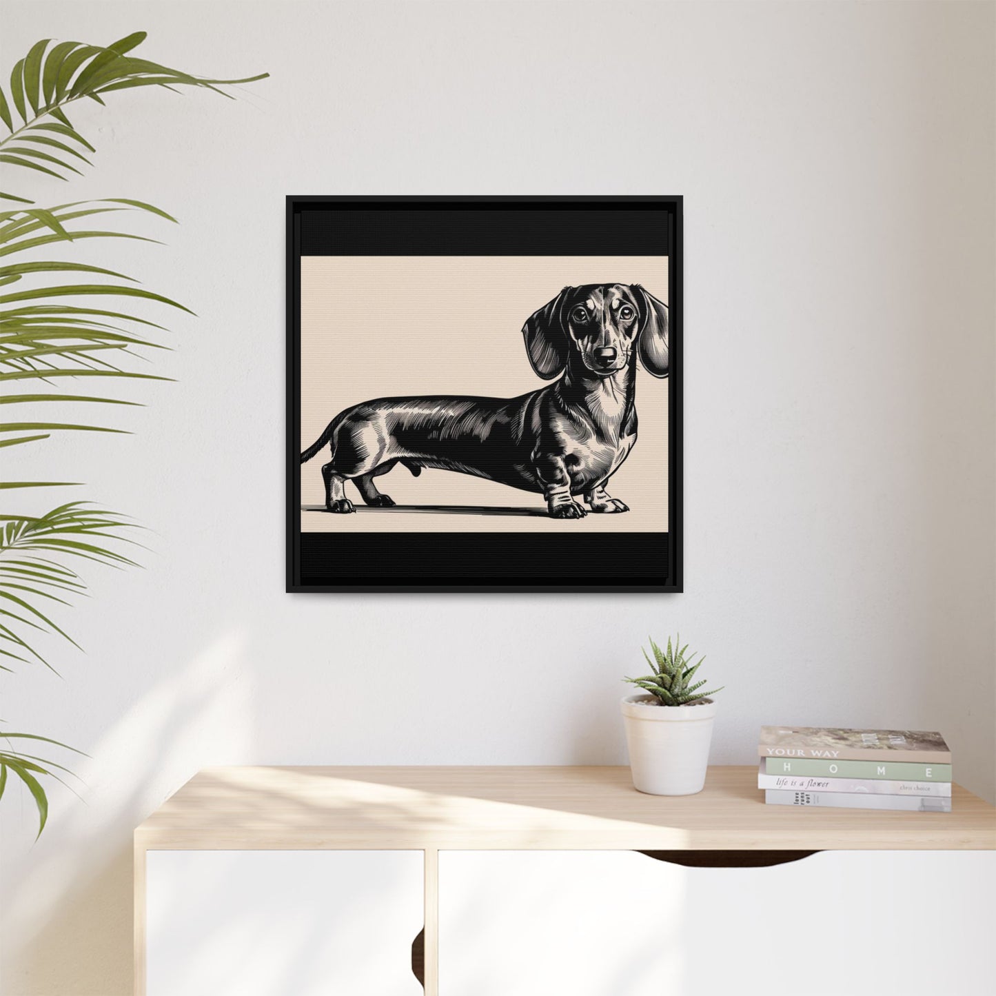Dachshund Art Print - Charming Framed Canvas Decor for Dog Lovers