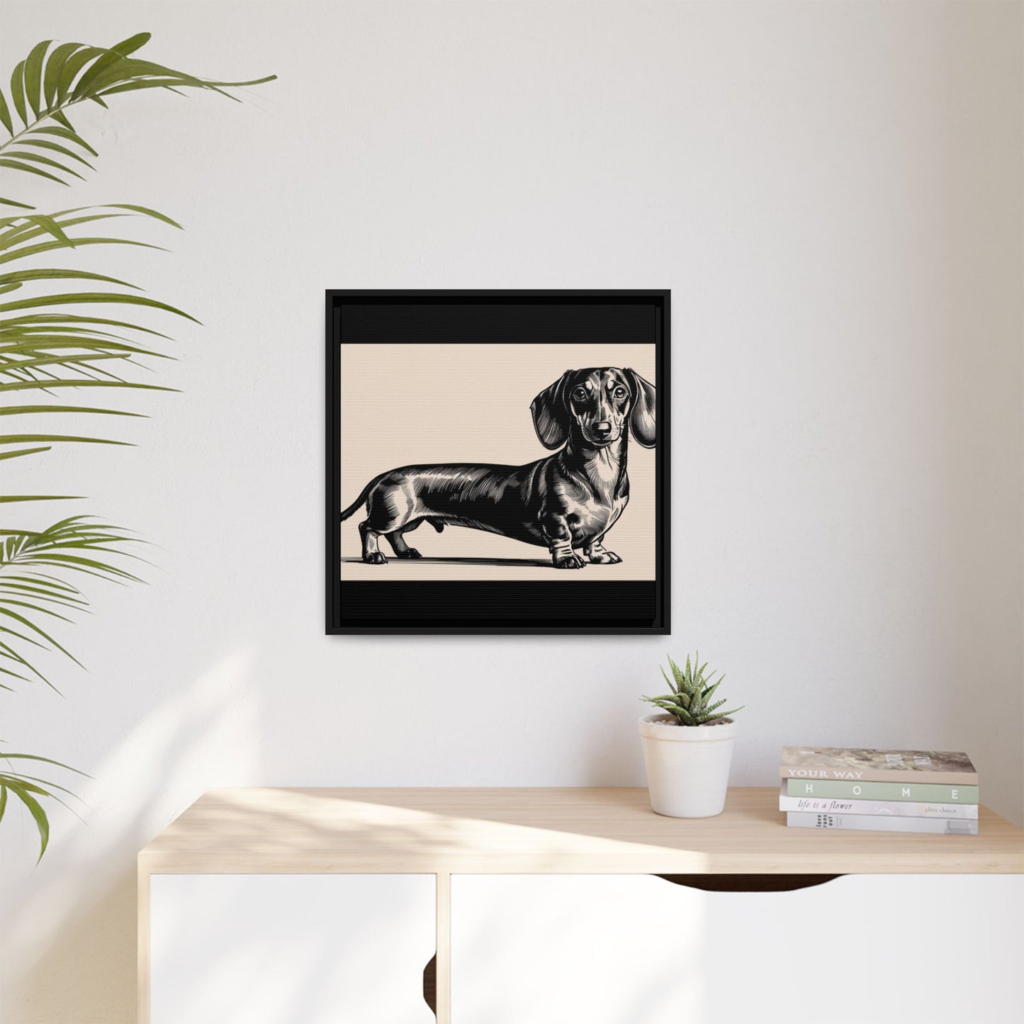 Dachshund Art Print - Charming Framed Canvas Decor for Dog Lovers