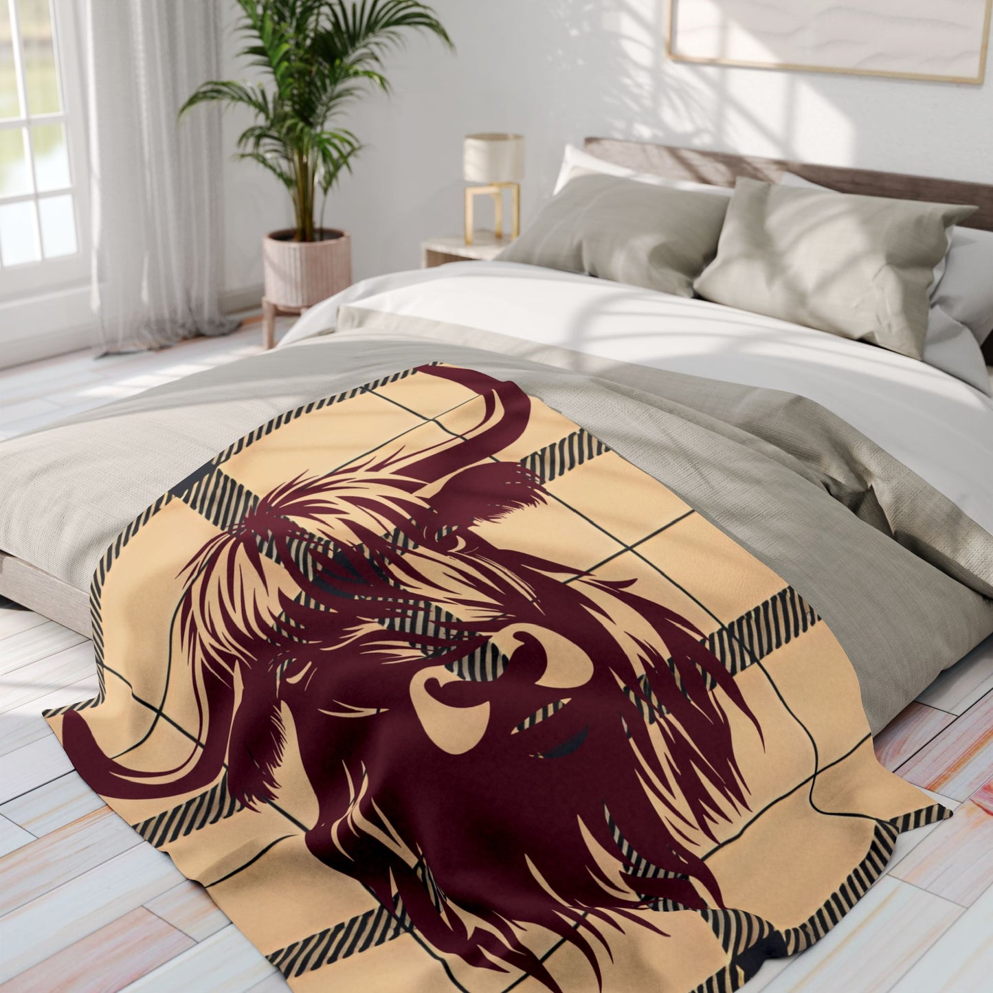 Highland Cow Fleece Blanket | Cozy Home Decor, Throw Blanket, Warm Gift for Winter, Perfect for Cuddling, Rustic Farmhouse Style