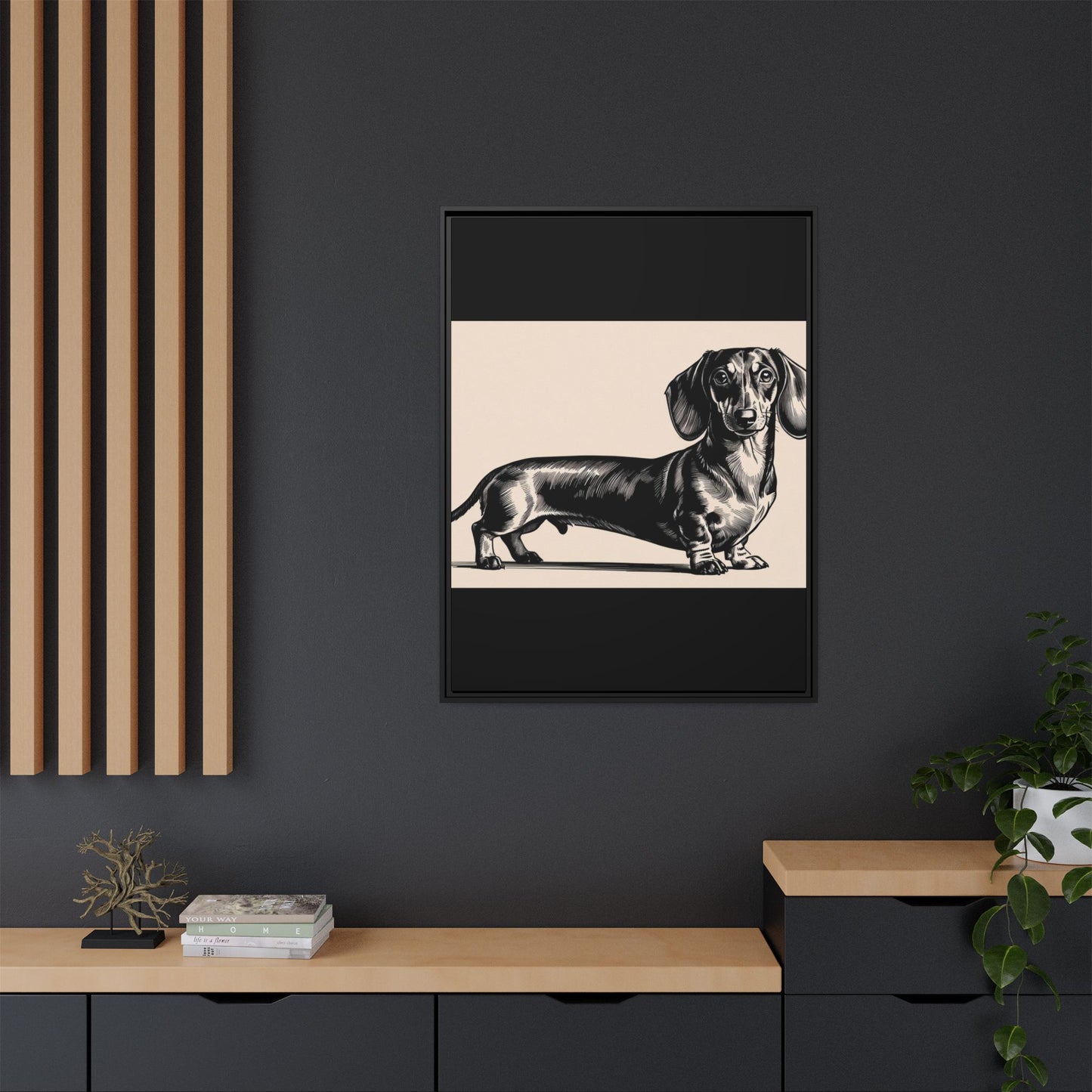 Dachshund Art Print - Charming Framed Canvas Decor for Dog Lovers