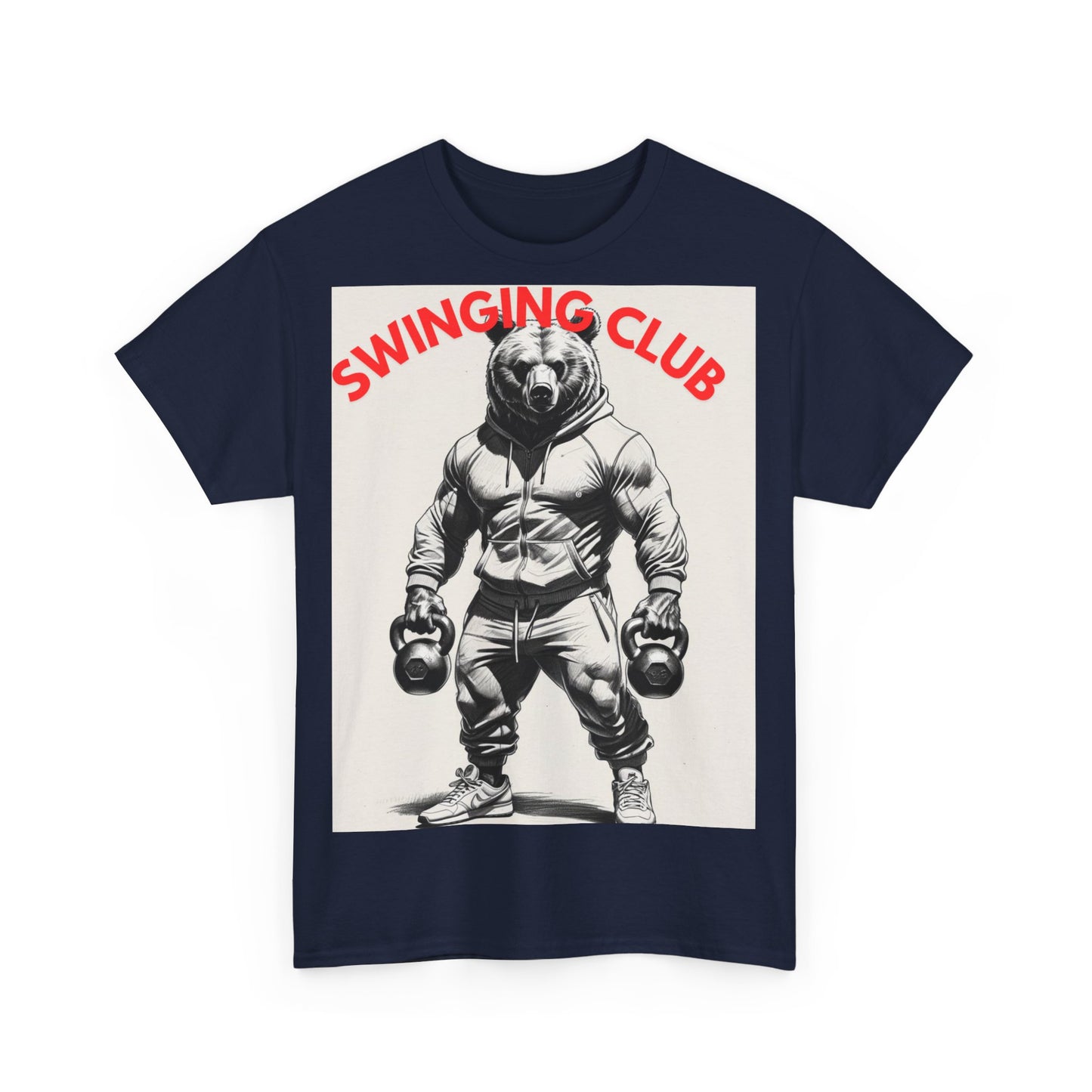 Unisex Heavy Cotton Tee - Swinging Club Graphic Tee, Fitness Apparel, Gym Shirt, Sporty Casual Wear, Gift for Gym Lovers