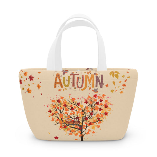 Autumn-Themed Lunch Bag - Fun Fall Tote for Work, School, Picnics, and Eco-Friendly Lunches
