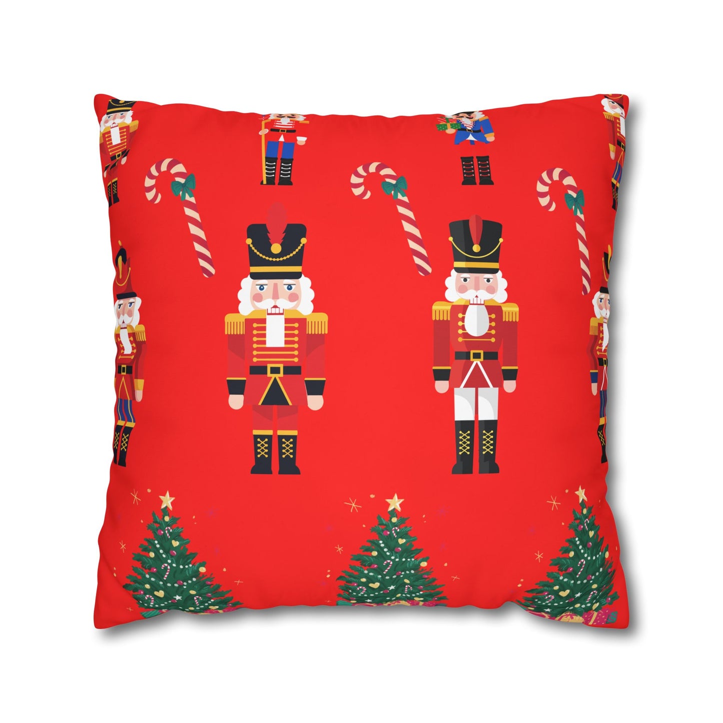 Nutcracker Christmas Pillowcase — Festive Red Holiday Throw Pillow Cover
