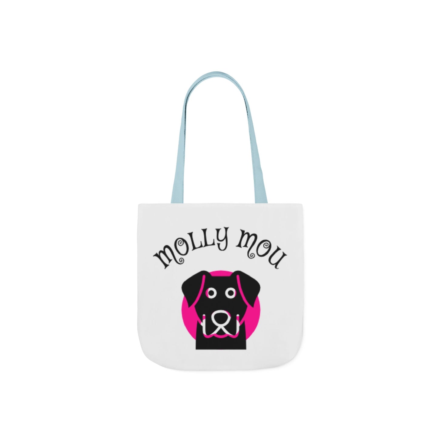 Personalized Dog Lover Canvas Tote Bag - Molly Mou Design with 5-Color Straps