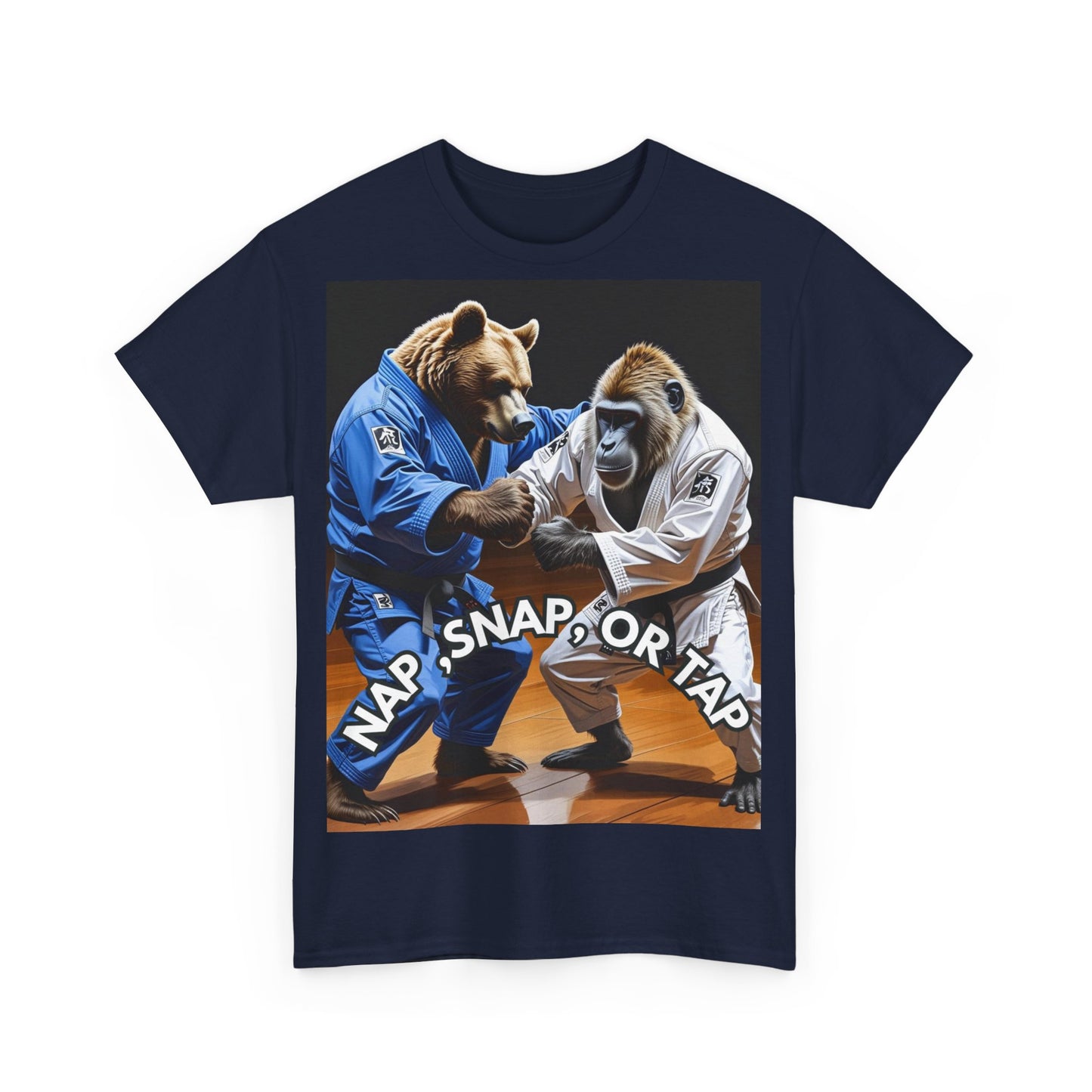 Playful Bear Jiu-Jitsu Tee, Unisex Cotton T-Shirt, Funny Martial Arts Shirt, Bear Grappling Tee, Casual Workout Apparel