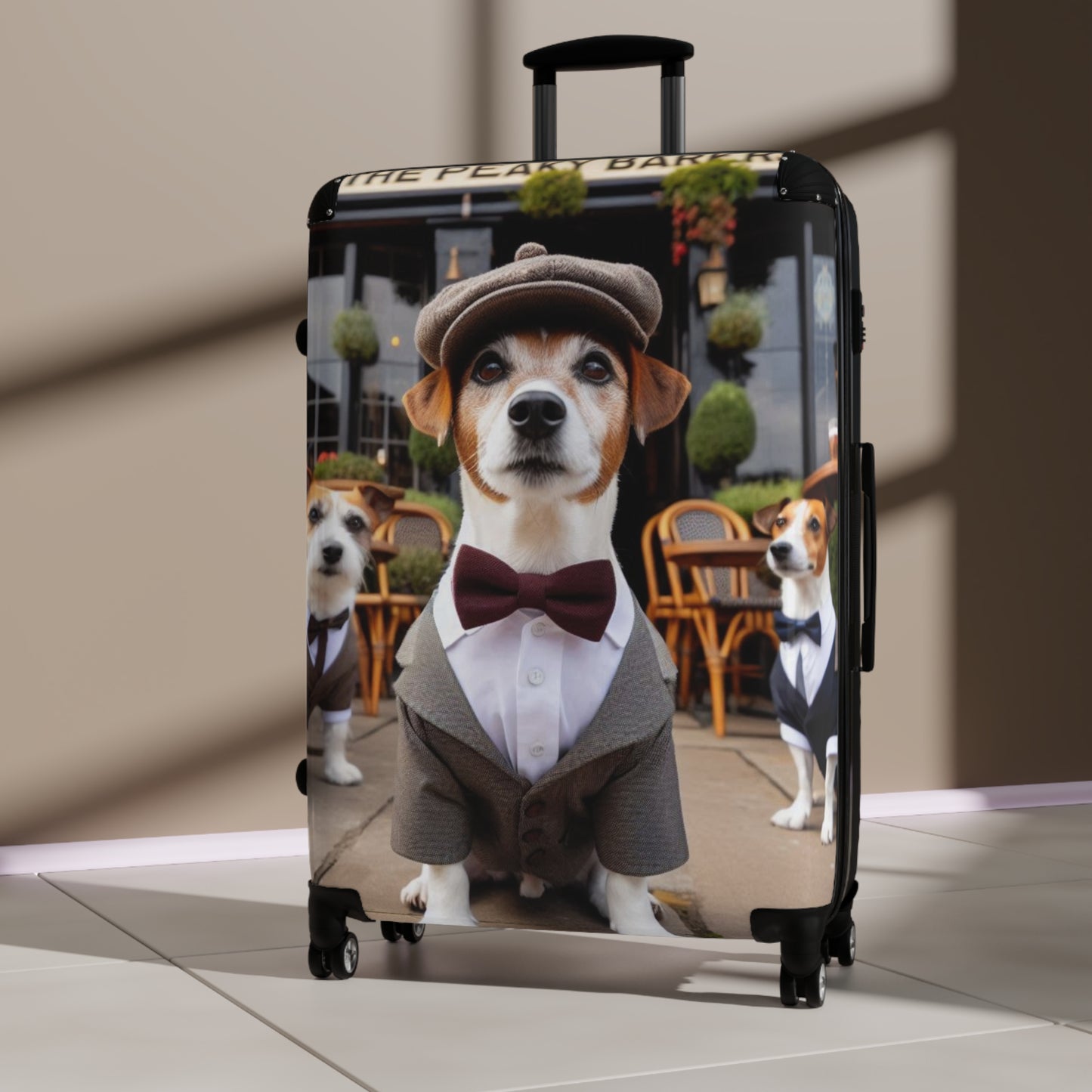 Stylish Dog Suitcase - Adorable Jack Russell in a bow tie