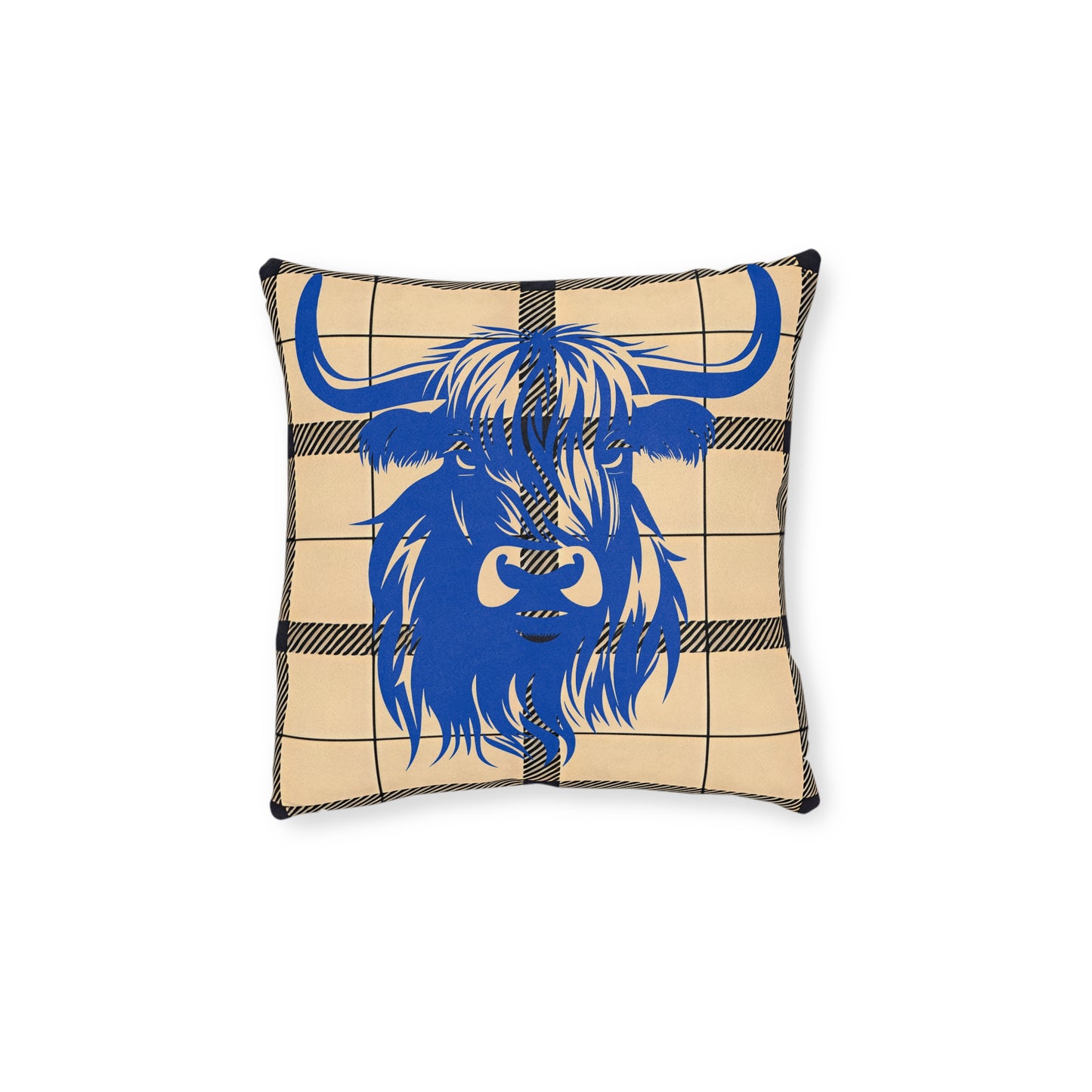 Highland Cow Square Pillow - Cozy Farmhouse Decor, Rustic Home Accessory, Gift for Animal Lovers, Country Living Style