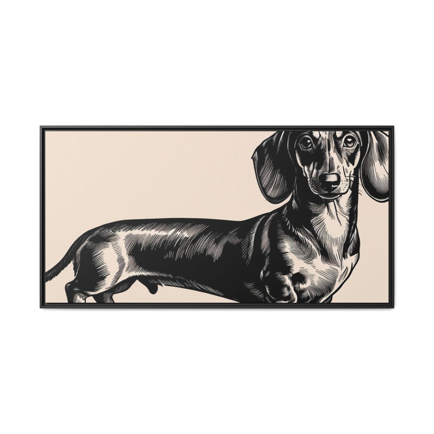 Dachshund Art Print - Charming Framed Canvas Decor for Dog Lovers