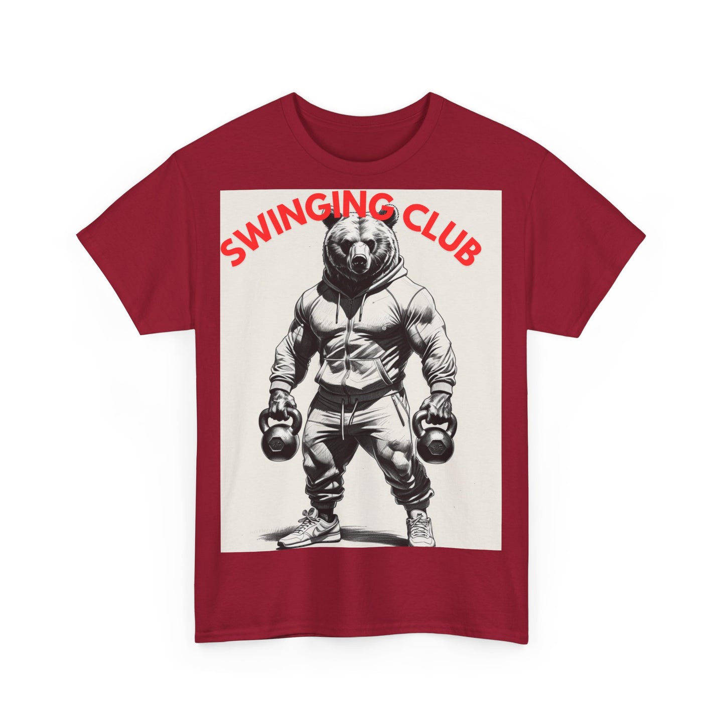 Unisex Heavy Cotton Tee - Swinging Club Graphic Tee, Fitness Apparel, Gym Shirt, Sporty Casual Wear, Gift for Gym Lovers