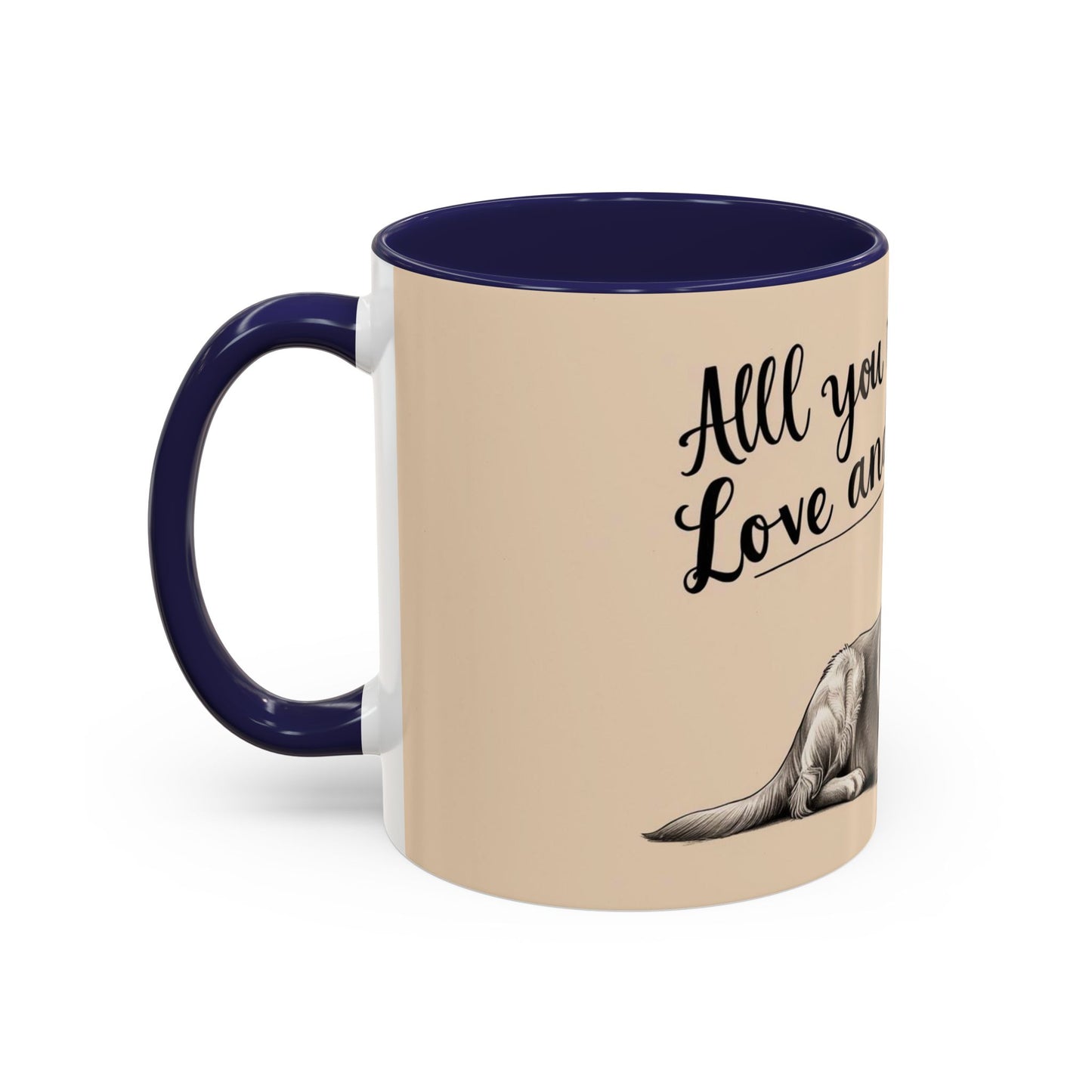 Dog Lover's Accent Coffee Mug - All You Need is Love and a Dog