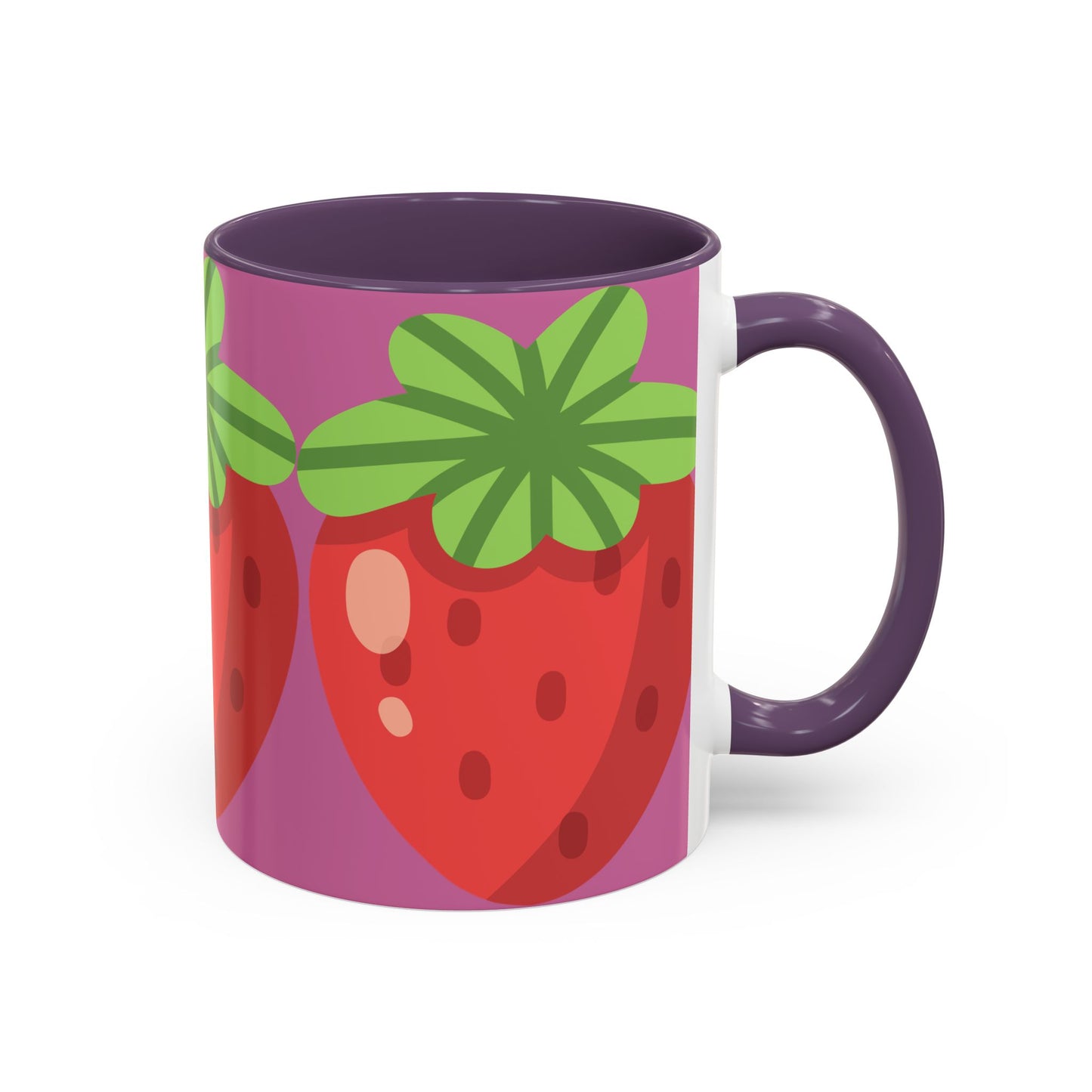 Playful Strawberry Accent Coffee Mug - Cute Kitchenware for Fruit Lovers